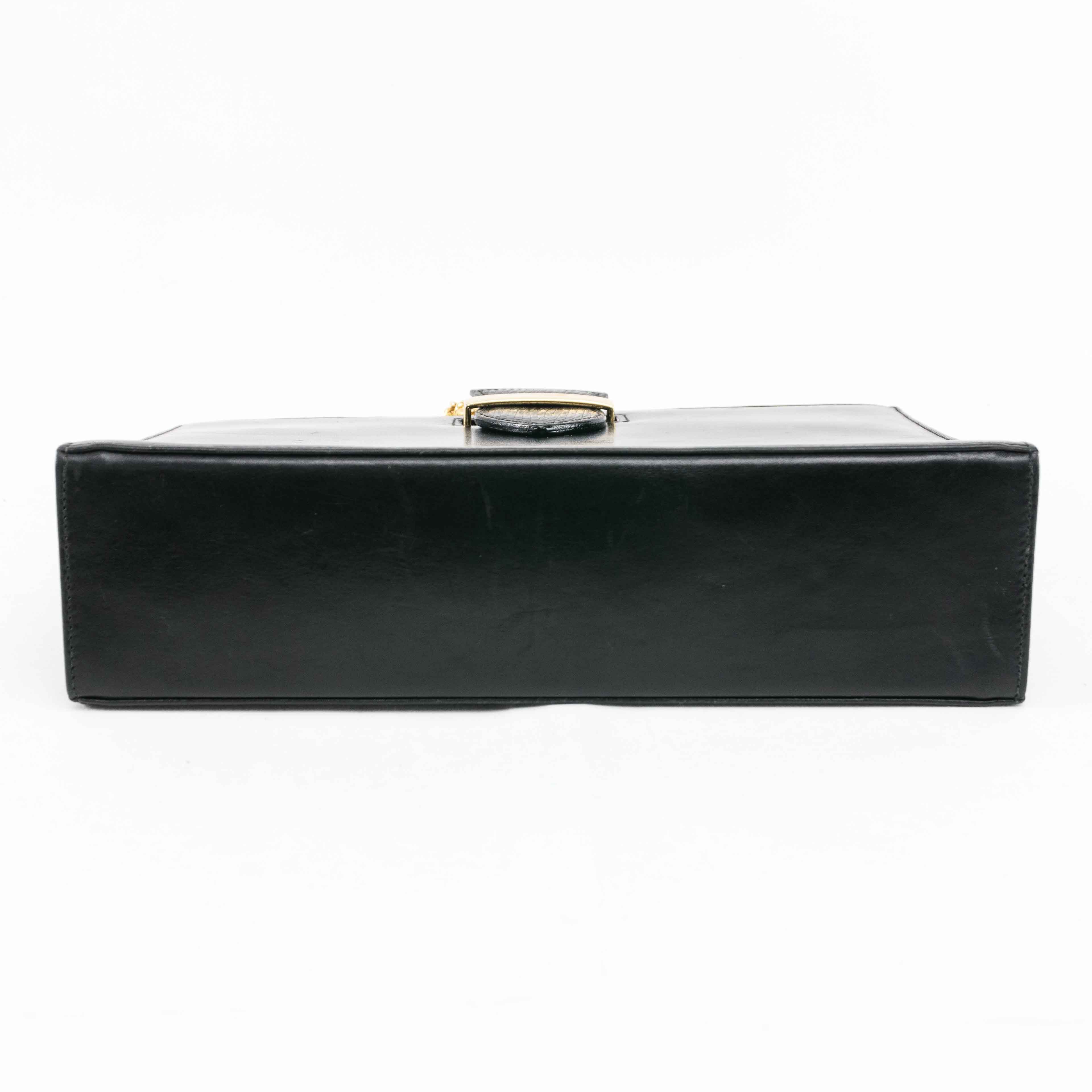 Salvatore Ferragamo Salvatore Ferragamo Vintage Black Leather Shoulder Bag Size ONE SIZE - 7 Thumbnail
