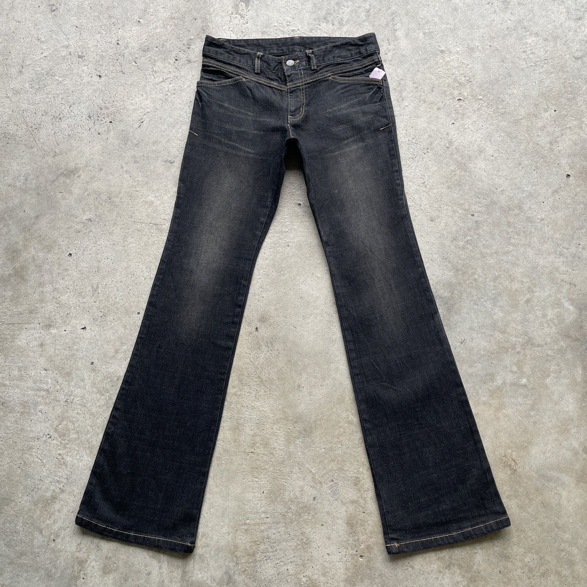 Comme Ca Ism Vintage Japanese Brand Black Jeans FLARE Denim Pants