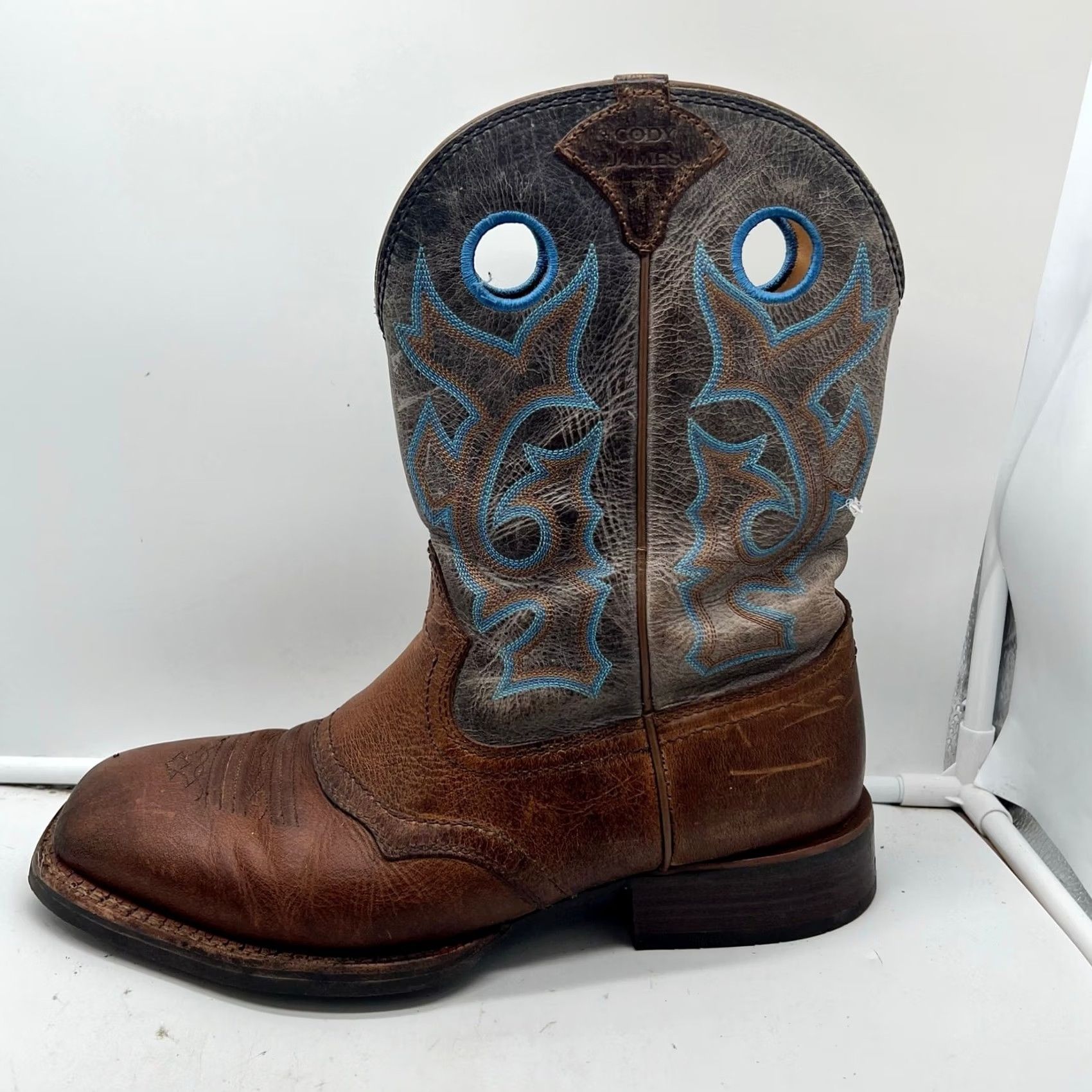 Cody James Cody James Boots Mens 11D Cowboy Square Toe Style EB11-3A Leather Upper Brown Leather Western Mens 11D EB11-3A Boots Cody James Size US 12 / EU 45 - 3 Thumbnail