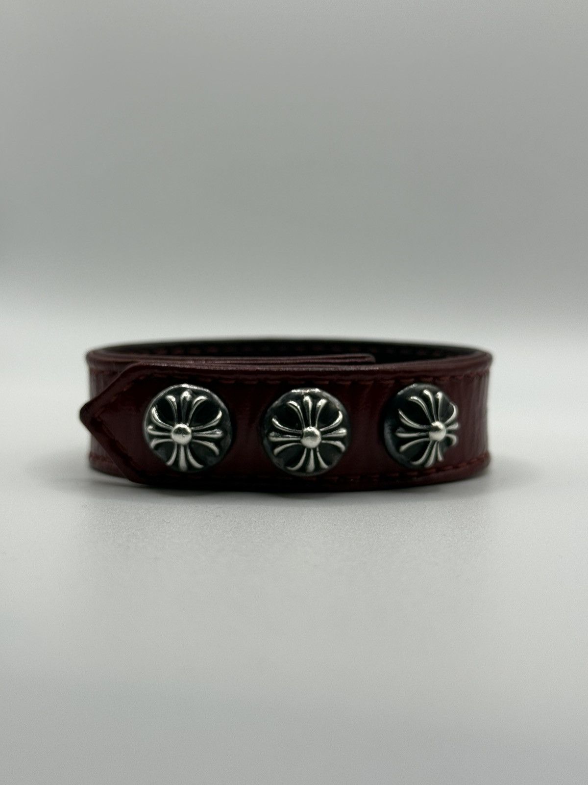 Chrome Hearts Chrome Hearts Leather Snap Bracelet Patent Red Size ONE SIZE - 1 Thumbnail