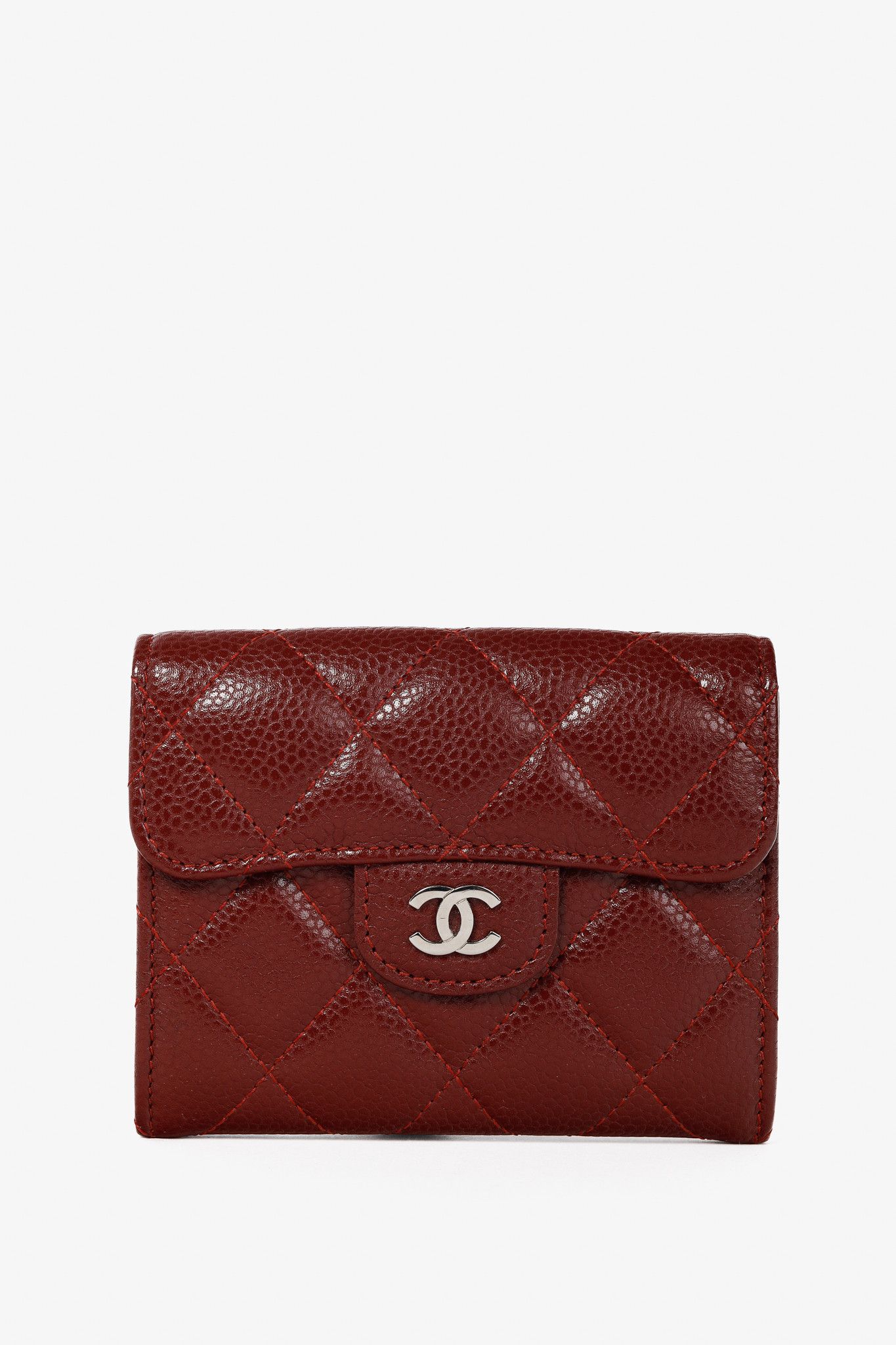 Chanel Chanel Red Caviar Leather Quilted Card Holder Size ONE SIZE - 1 Thumbnail