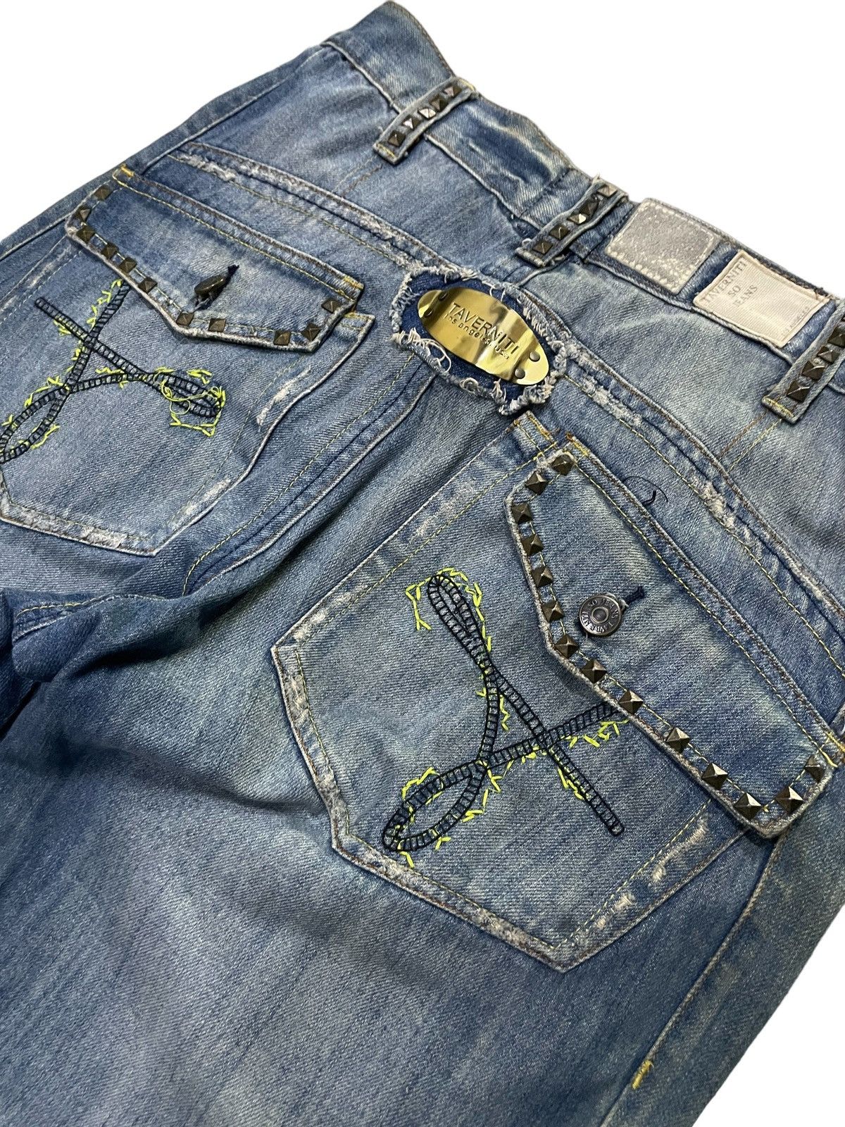 Hysteric Glamour × Taverniti Taverniti Baggy Loose Studded Jeans Size US 32 / EU 48 - 14 Thumbnail