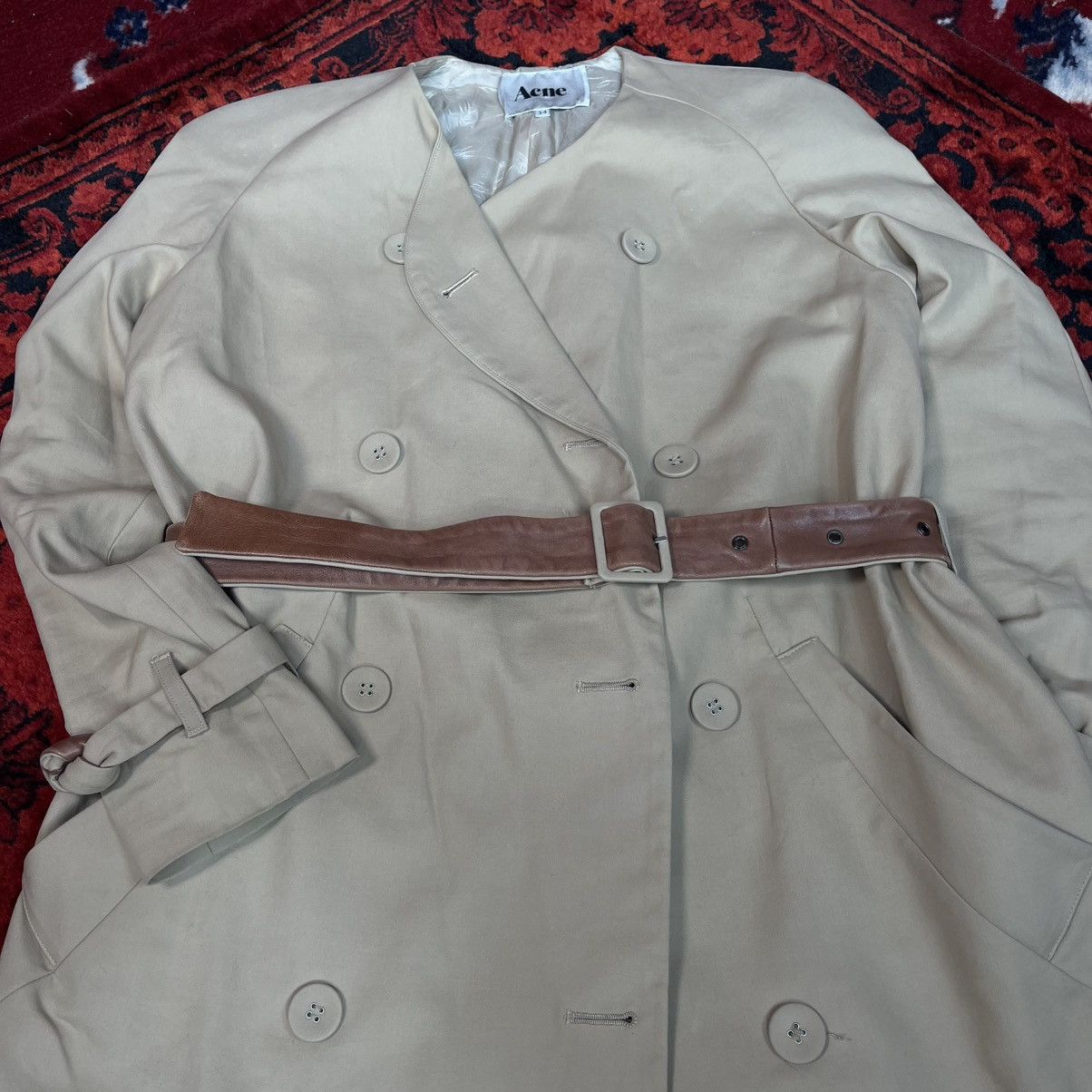 High Fashion Designer Acne Studios Belted Trench Coat