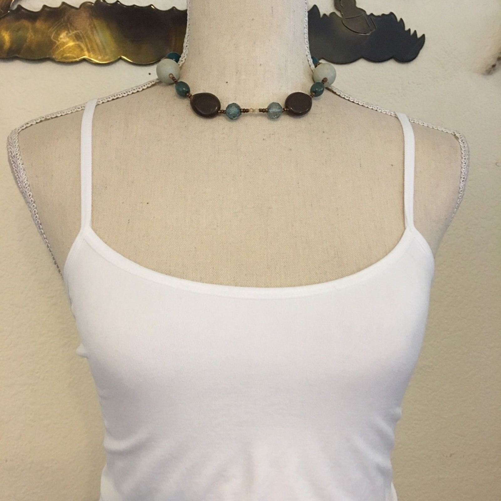 Jewelry Vintage glass and agate choker style necklace Size ONE SIZE - 3 Thumbnail