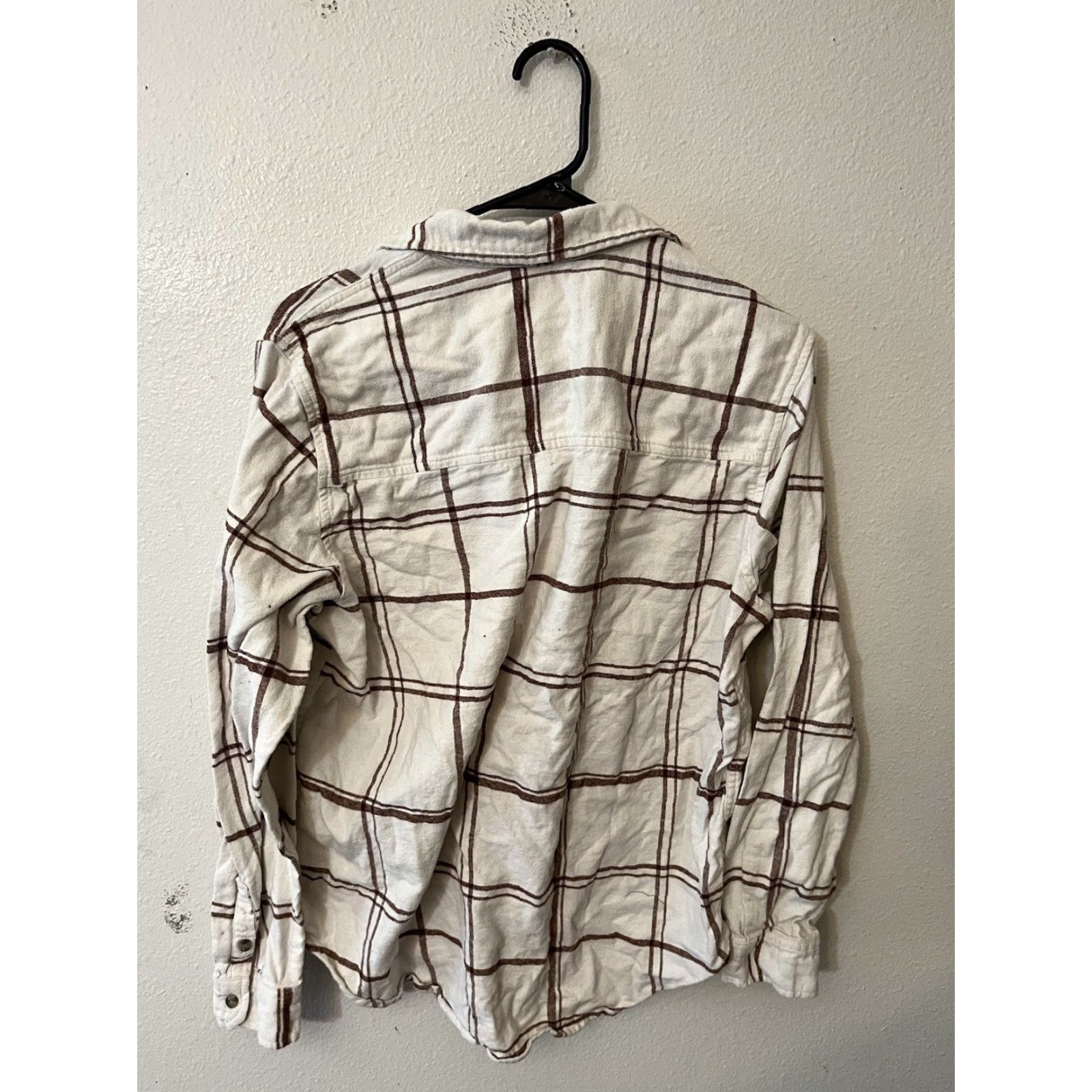 Vintage Universal Thread Plaid Button-Up Shirt, Women's Medium, Brown, Long Sleeve, Relaxed Fit, Casual, University Theme Size M / US 6-8 / IT 42-44 - 3 Thumbnail