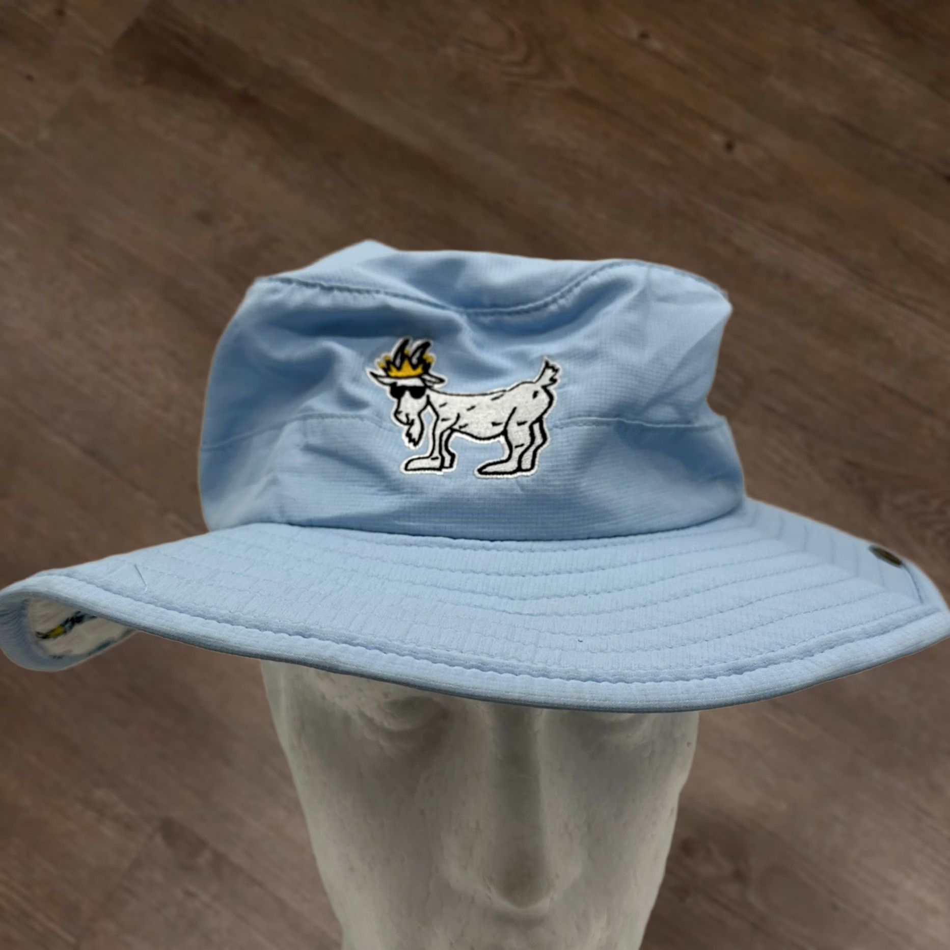 Vintage Goat Usa Bucket Hat Adult Men OSFA Light Blue Embroidered Logo Hiking Fishing Size ONE SIZE - 1 Thumbnail