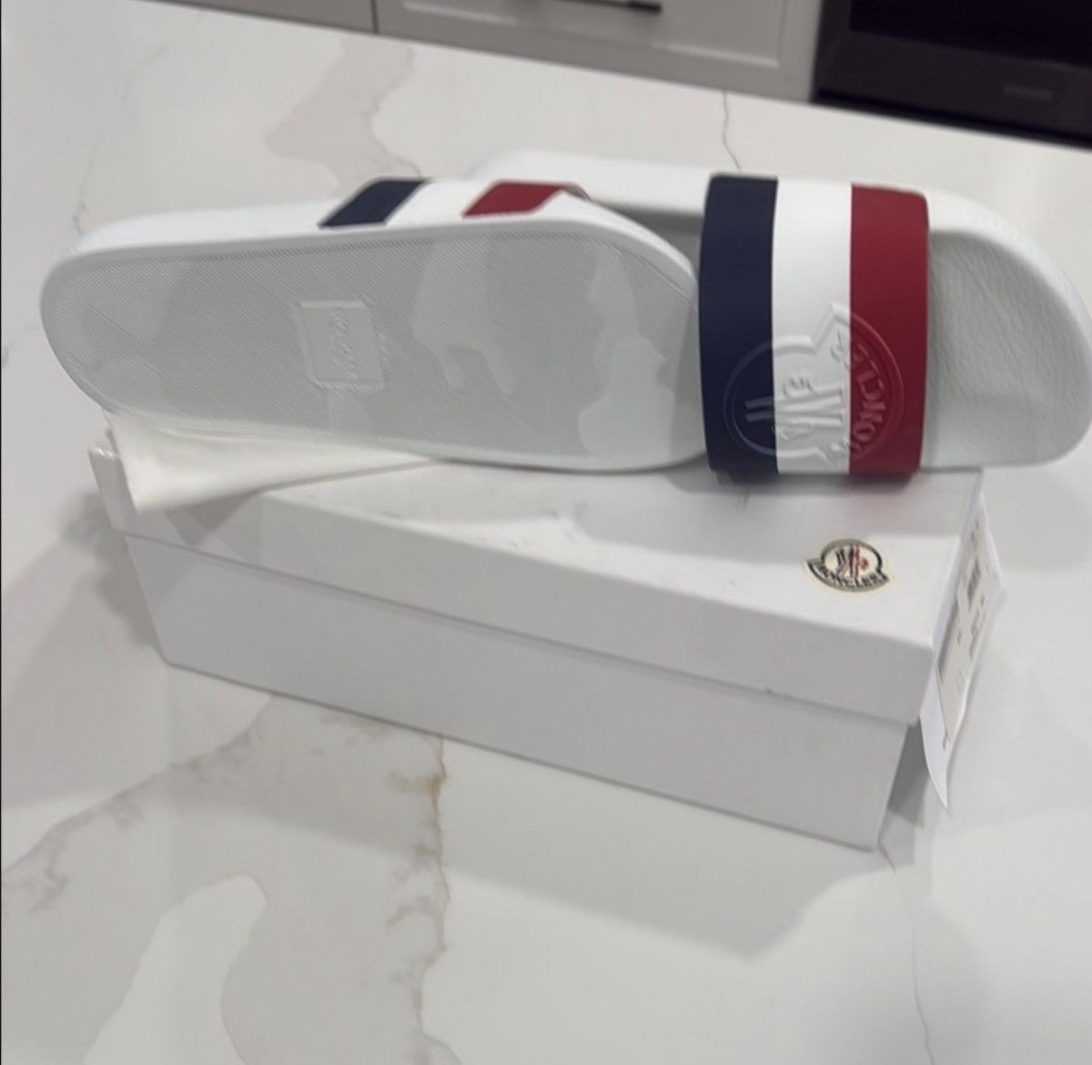 Moncler MONCLER Basile Slide Sandal in White Size US 8 / EU 41 - 5 Thumbnail