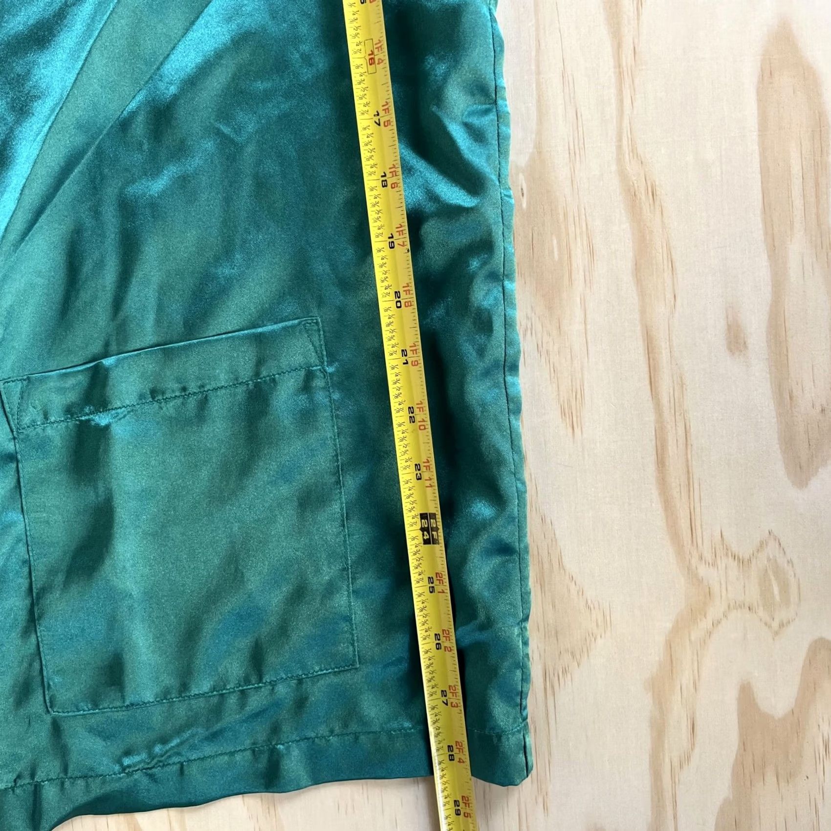 Vintage Satin Pajama Set Womens Large Green Button Front Long Sleeve 2 Piece Sleepwear Size L / US 10 / IT 46 - 7 Thumbnail