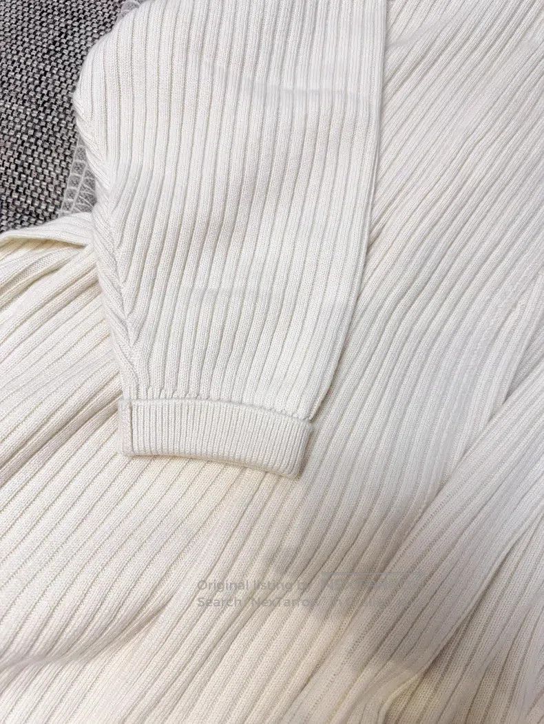 Loro Piana Loro Piana Beige Ribbed Mid-Length Knit Cardigan Jacket Size S / US 4 / IT 40 - 5 Thumbnail