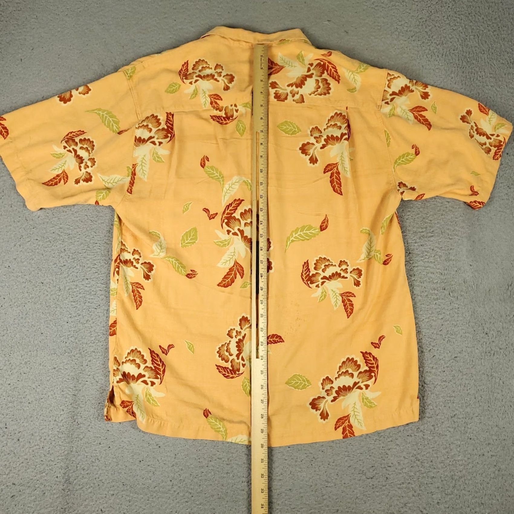 Tommy Bahama Tommy Bahama Shirt Mens Large Orange Floral Silk Hawaiian Button Up Short Sleeve Shirt Size US L / EU 52-54 / 3 - 4 Thumbnail