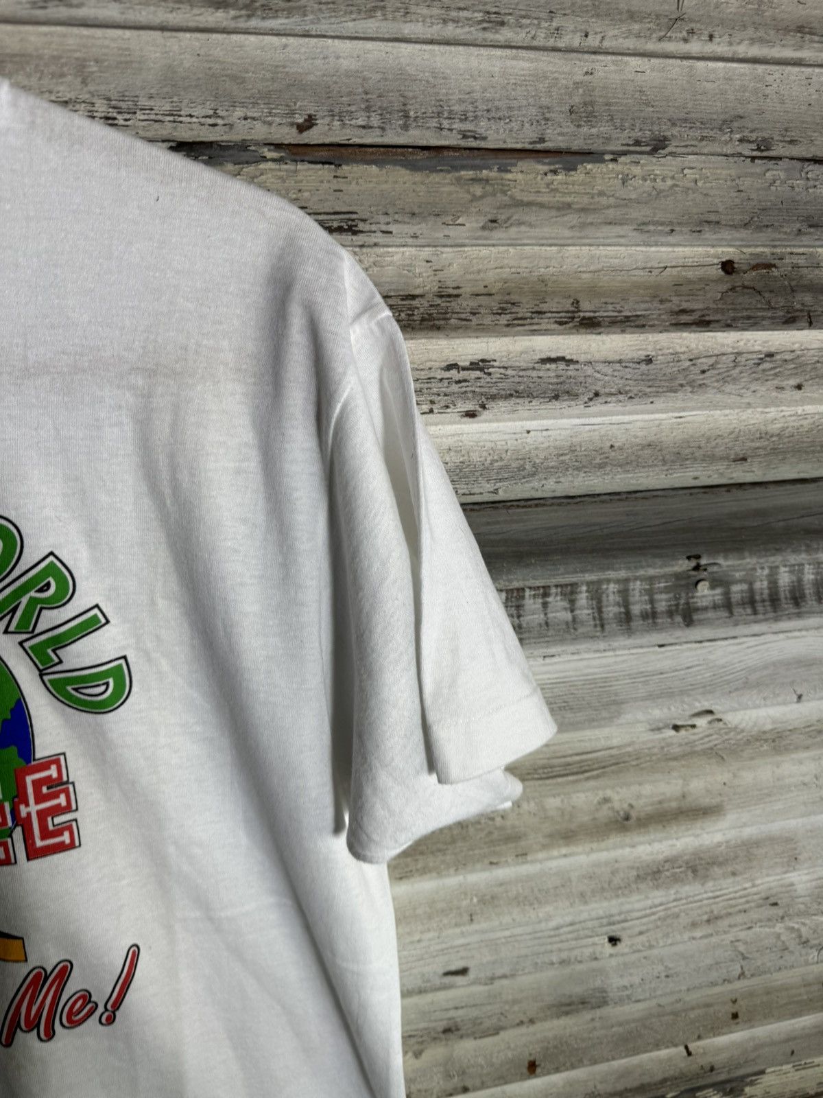 Vintage Vintage I Want The World Drug Free Shirt Size US L / EU 52-54 / 3 - 6 Thumbnail