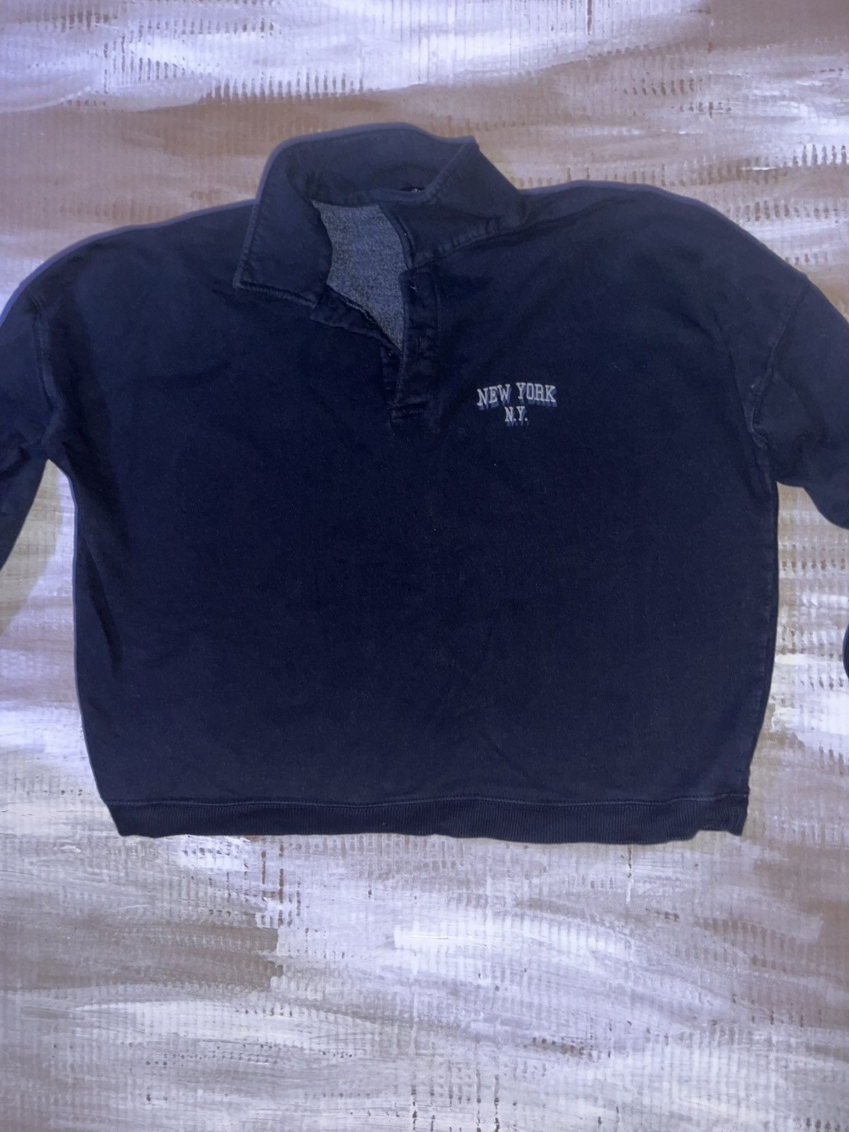 Vintage Men's Black Collared Pullover Fleece Size US S / EU 44-46 / 1 - 1 Thumbnail