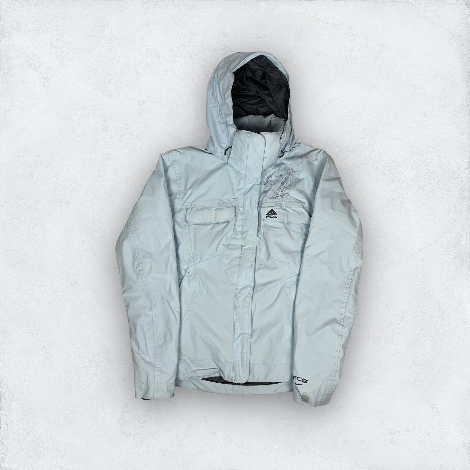 Nike × Nike ACG × Vintage Nike ACG Men's Blue Hooded Full Zip Triclimate Jacket Small Size US S / EU 44-46 / 1 - 1 Thumbnail