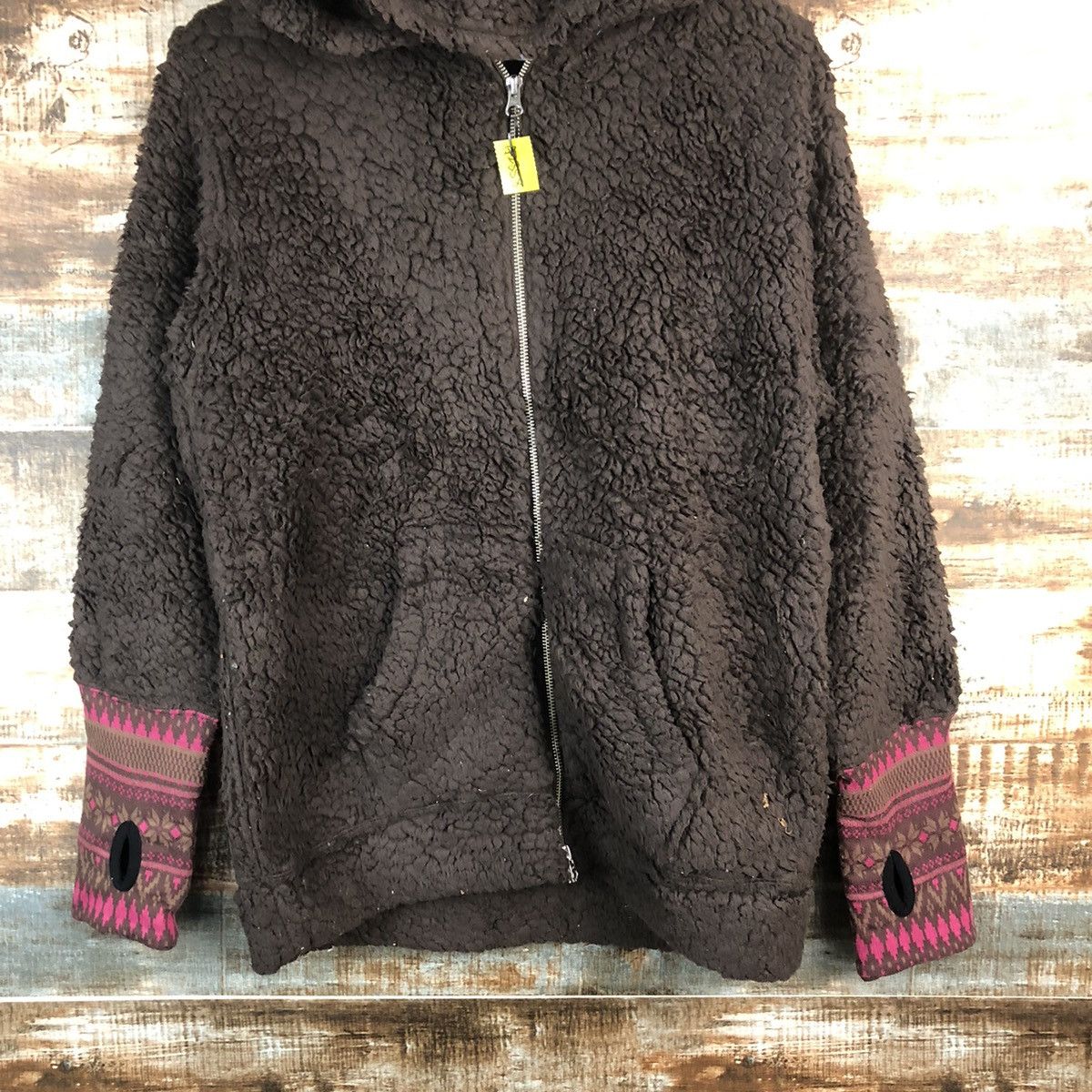 Japanese Brand Beams Hearts Brown fleece sweater Hoodie #A2358 Size L / US 10 / IT 46 - 3 Thumbnail