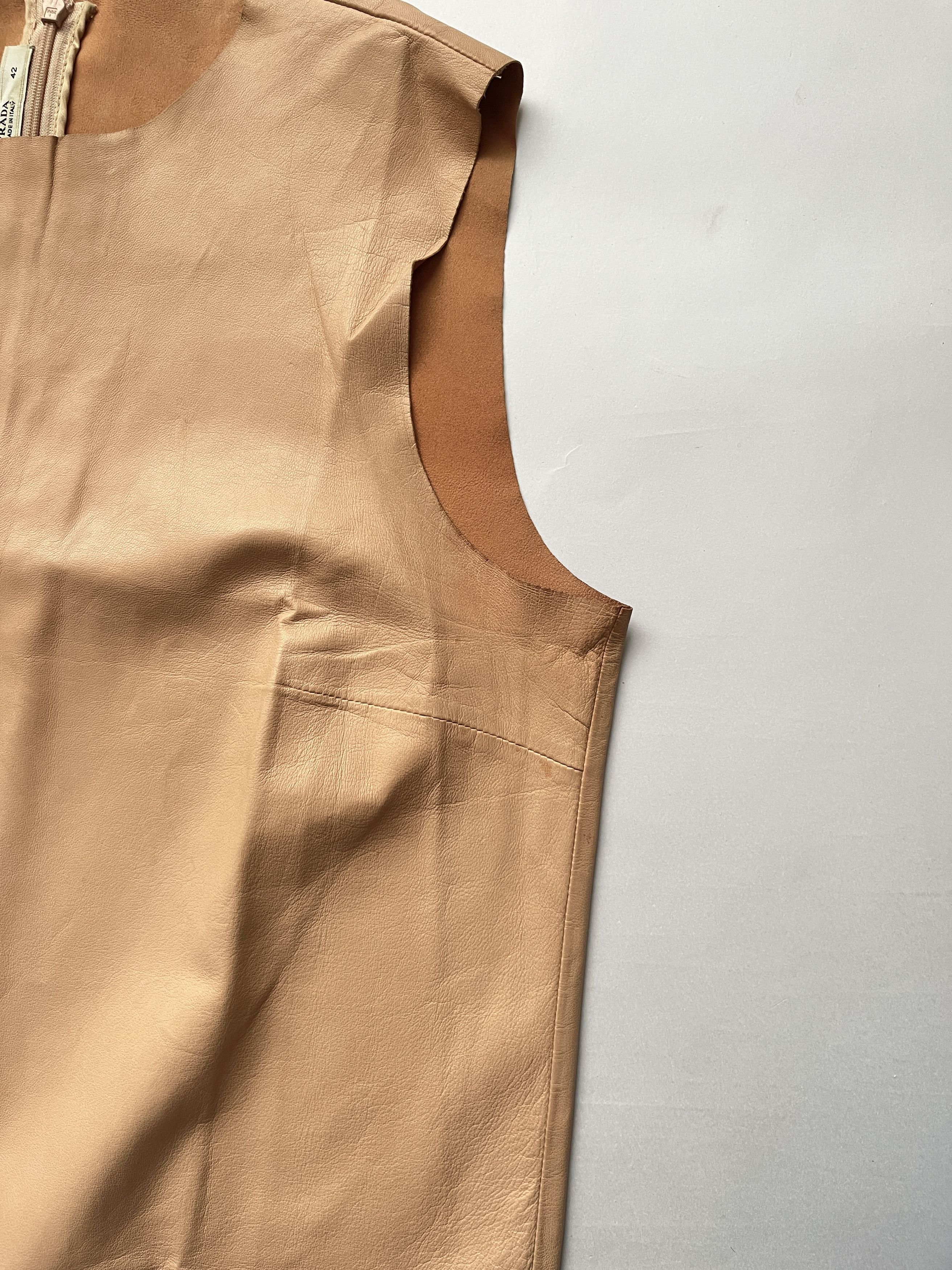Prada ⚡️QUICK SALE⚡️2007 Prada Natural Leather Tank Top Size M / US 6-8 / IT 42-44 - 8 Thumbnail