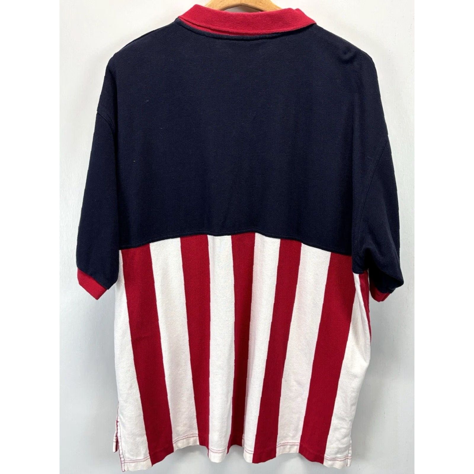 Champion VINTAGE Champion American Flag Olympic Polo Shirt 2XL Mens Short Sleeve Red White Blue USA Stars & Stripes Polo Size US XXL / EU 58 / 5 - 3 Thumbnail