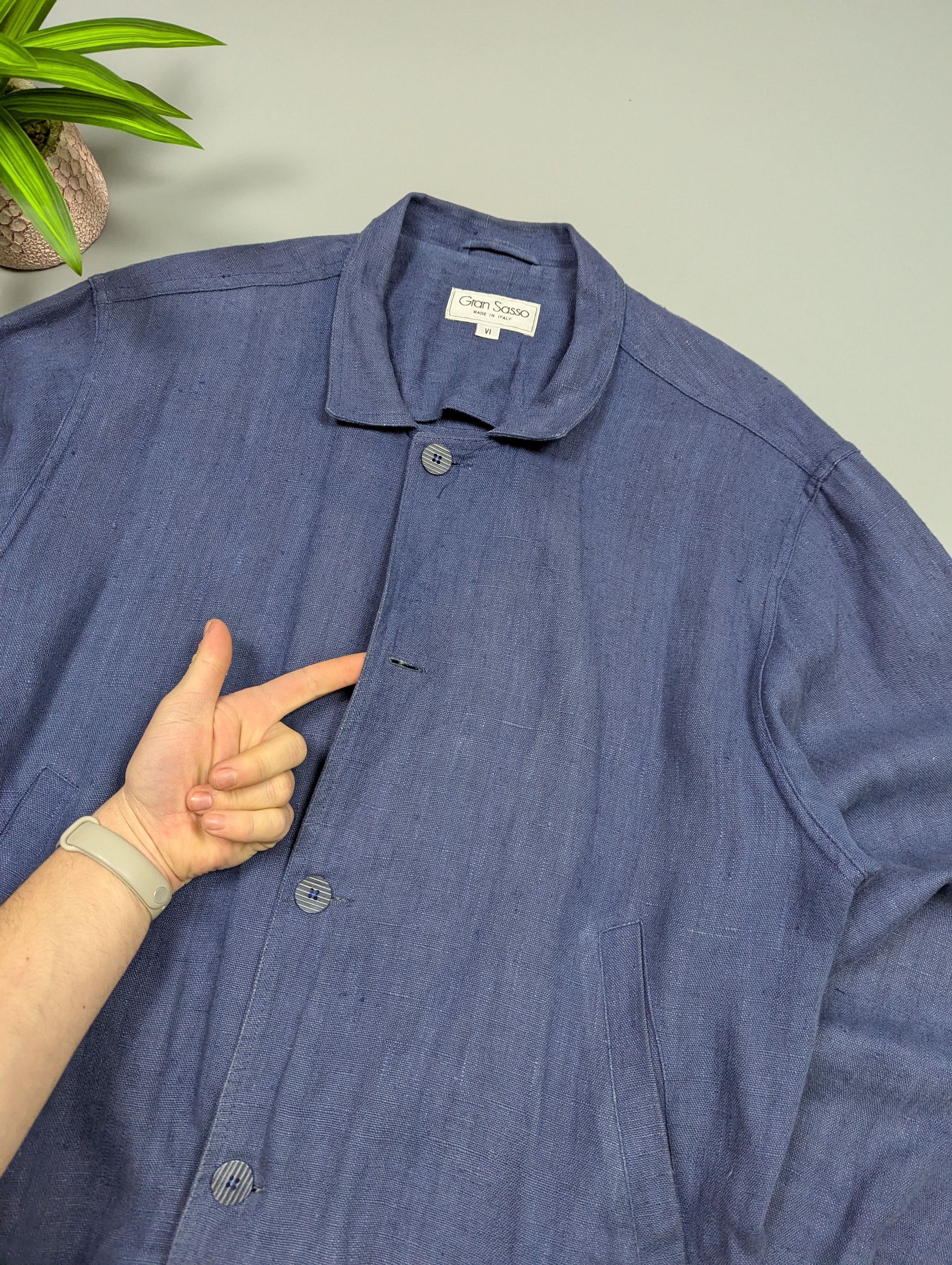 Gran Sasso Rare Gran Sasso 70s Vintage Linen Jacket Faded Blue Size US L / EU 52-54 / 3 - 10 Thumbnail