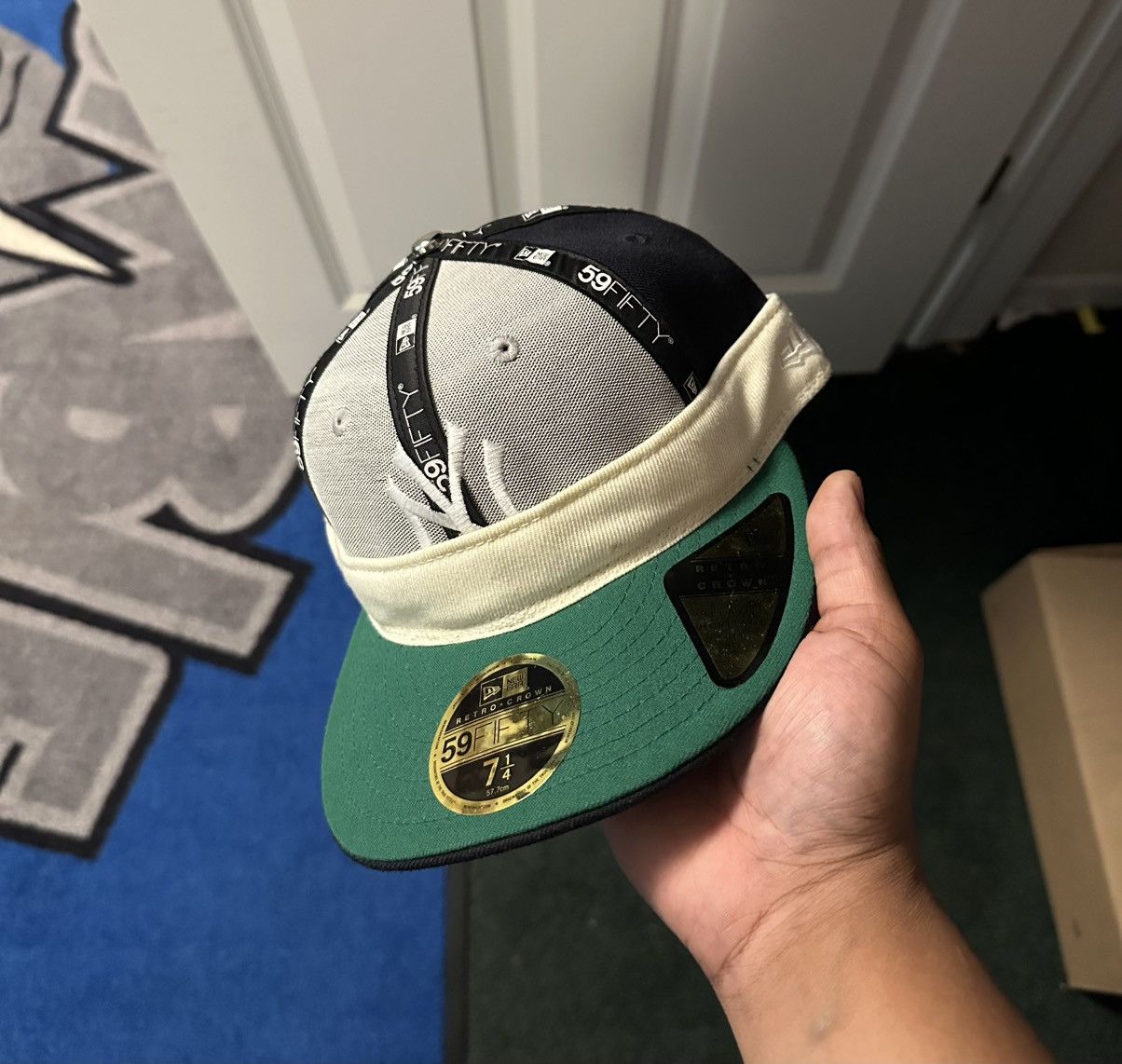 Hat Club Yankees 7 1/4 Blue/Green Brim Inside Out) HAT CLUB Size ONE SIZE - 4 Thumbnail