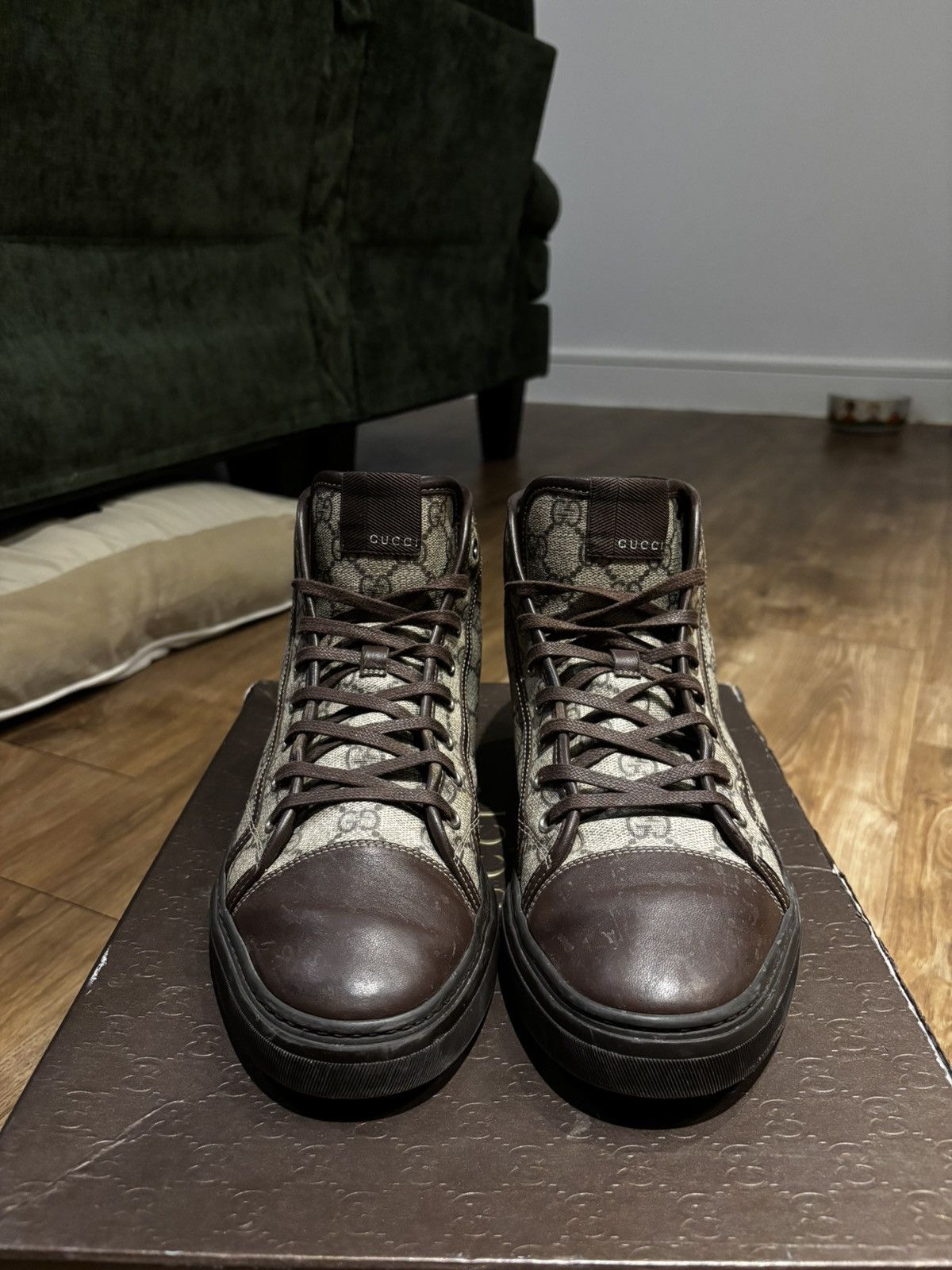 Gucci Gucci Brown Monogram GG High Top Sneaker Size US 9.5 / EU 42-43 - 2 Thumbnail