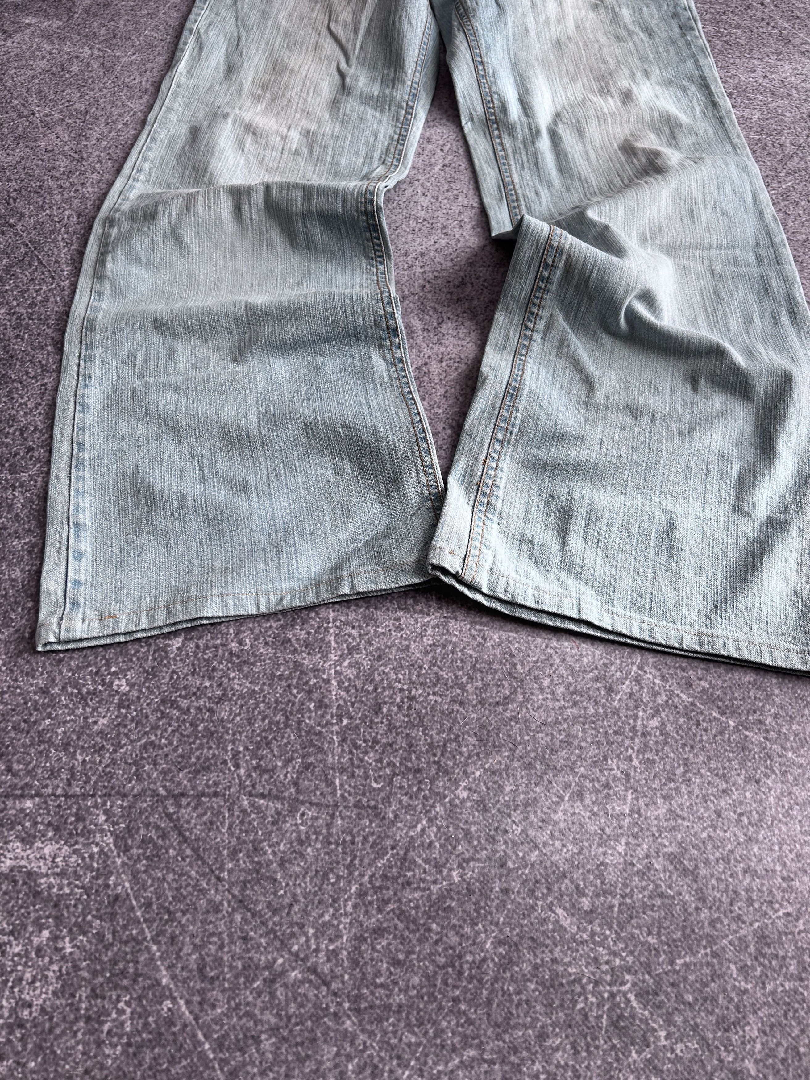 Designer VTG FLARED RICK OWENS STYLE STONE WASHED JEANS 90S Size US 30 / EU 46 - 3 Thumbnail