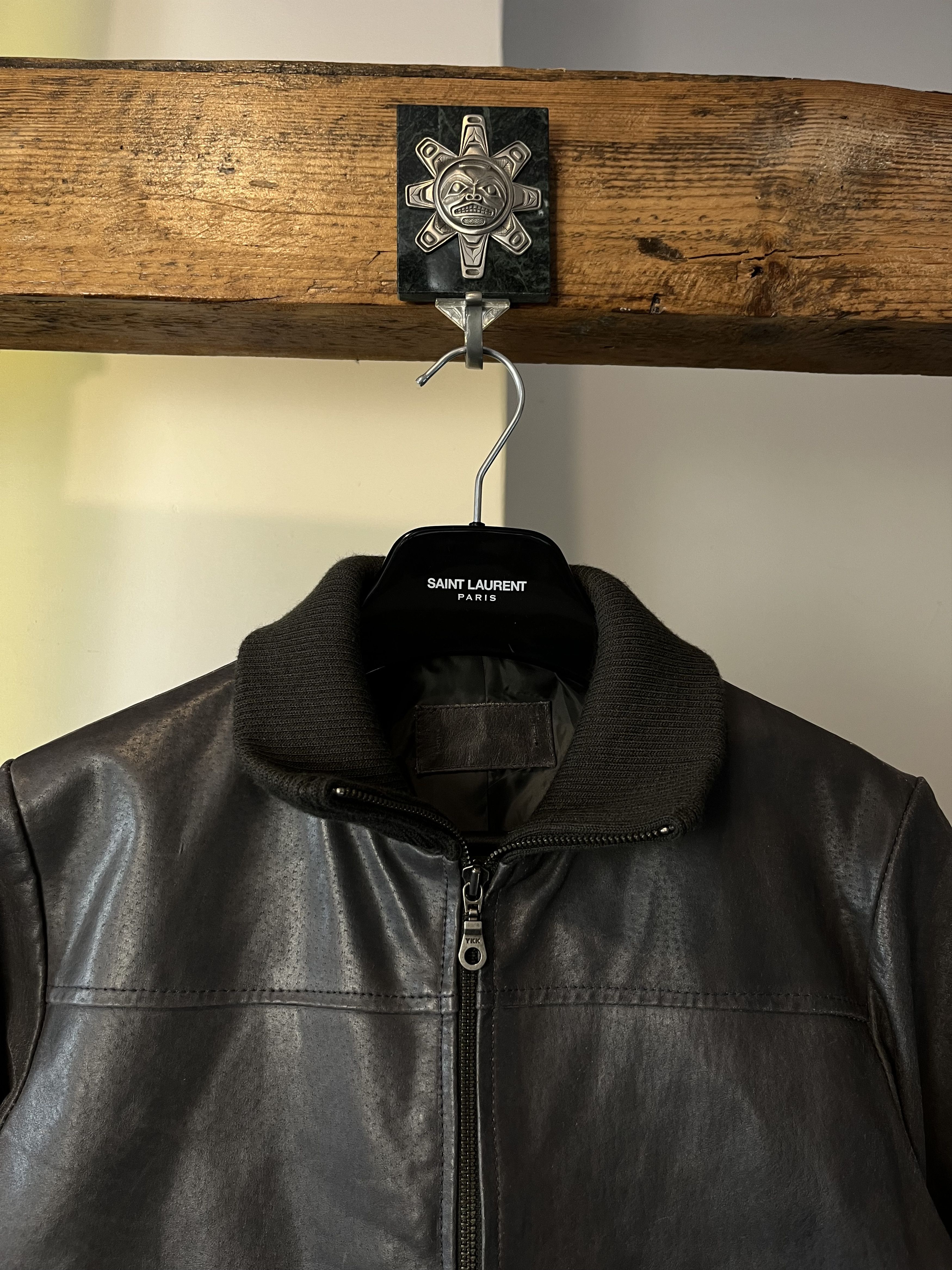 Japanese Brand × Vintage 90s Real Leather Gray Biker Jacket Maison Margiela Style Size S / US 4 / IT 40 - 4 Thumbnail