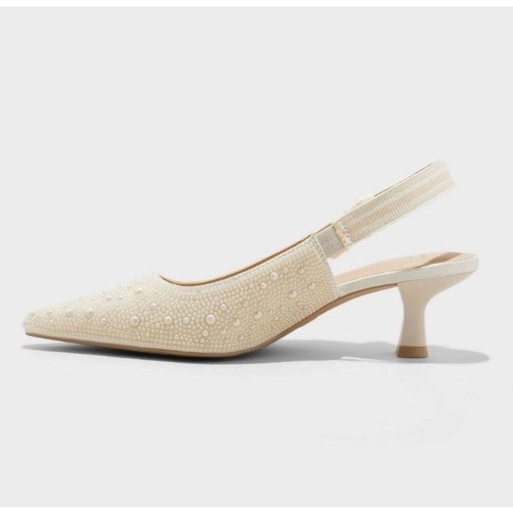 Other A New Day Milan Pearl Slingback Heels - Size 9 Size US 9 / IT 39 - 2 Thumbnail