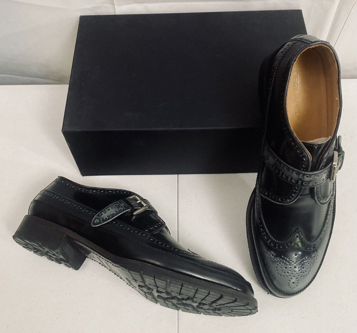 Dsquared2 Dsquared2 🇮🇹 Black Leather Monkstrap Mudguard Brogue 11 NEW Size US 11 / EU 44 - 6 Thumbnail