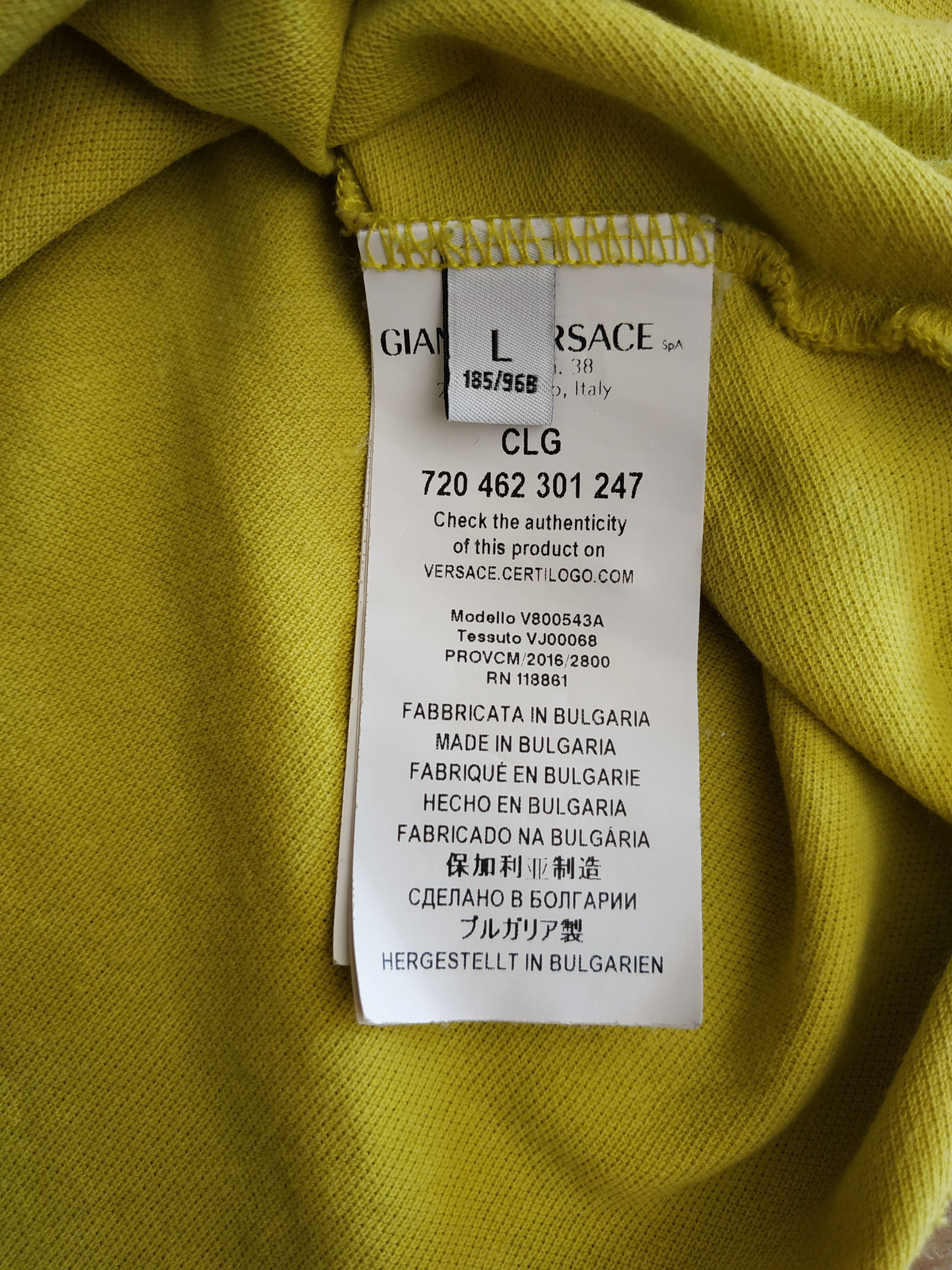 Versace Gianni Versace Men's Lime Polo Shirt, s. LARGE, Dior, Prada Size US L / EU 52-54 / 3 - 10 Thumbnail