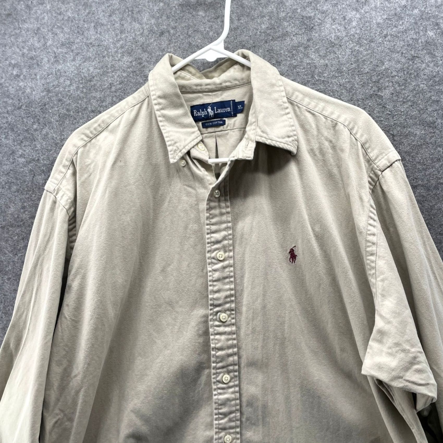 Ralph Lauren Ralph Lauren Shirt Mens XL Twill Long Sleeve Beige Khaki Cotton Button Down Size US XL / EU 56 / 4 - 3 Thumbnail