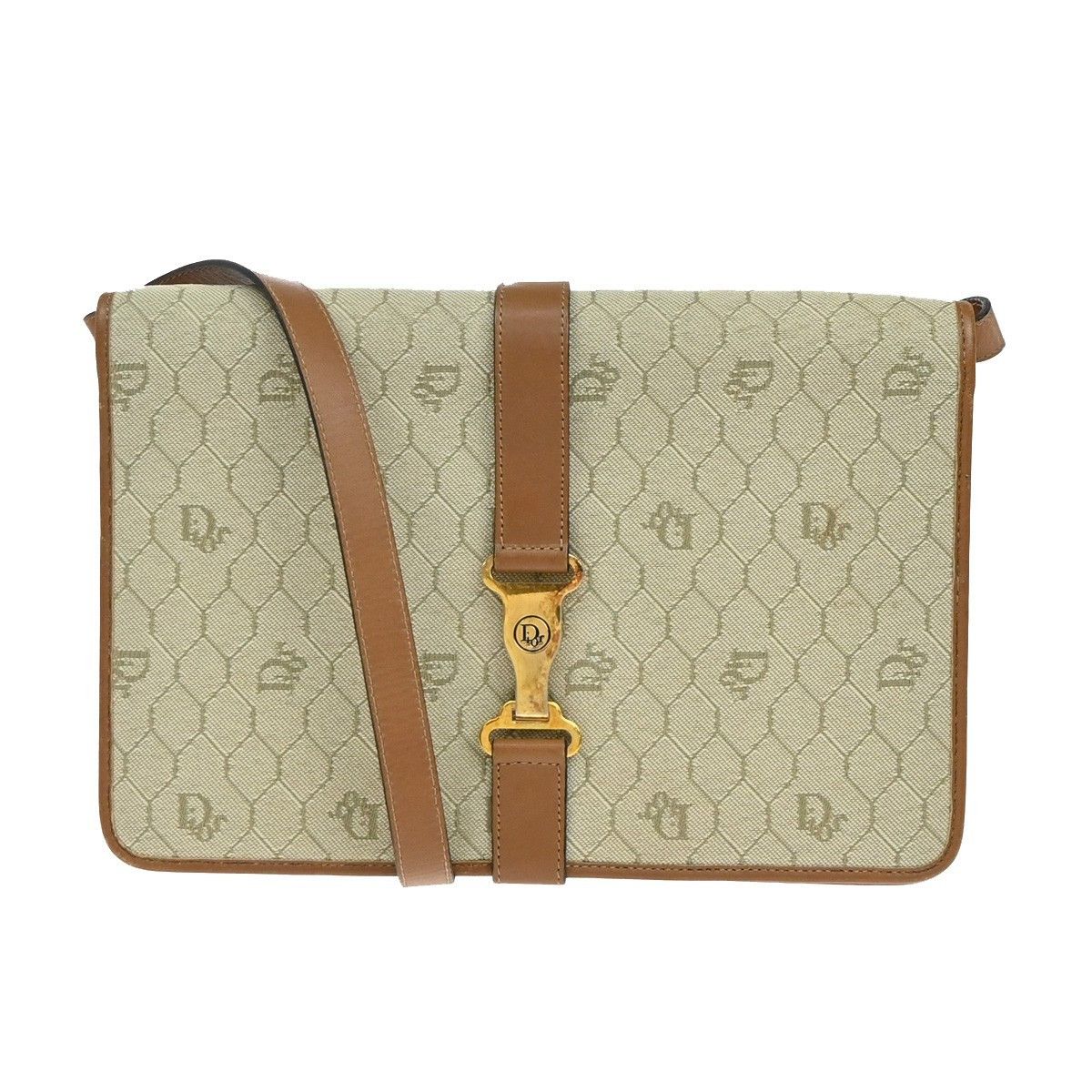 Dior Christian Dior Vintage Honeycomb Handbag Canvas Leather Size ONE SIZE - 1 Thumbnail