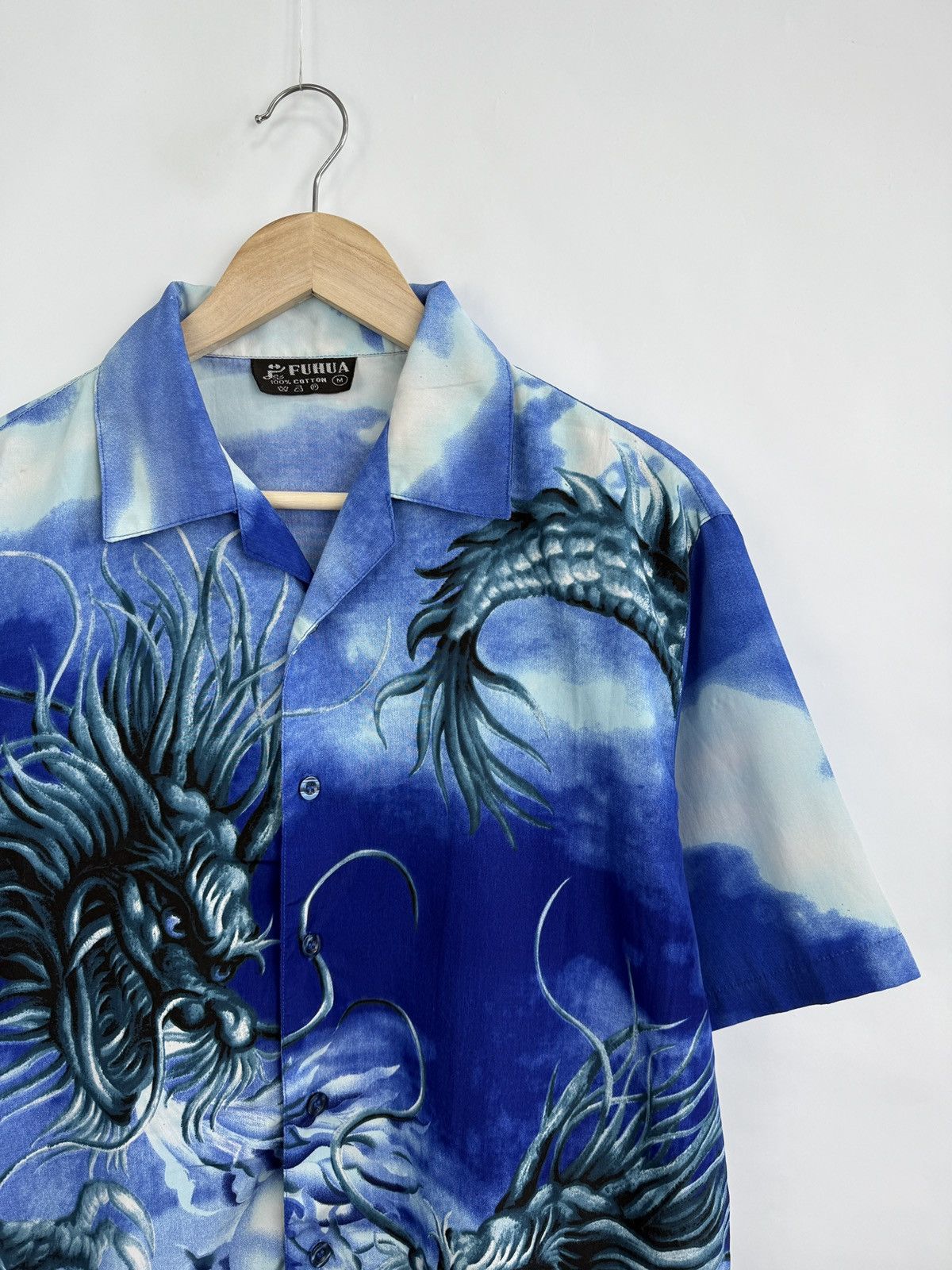 Japanese Brand 🇯🇵 Vintage 90s Japan Dragon Anime Style Shirt Samurai Retro Size US M / EU 48-50 / 2 - 2 Thumbnail