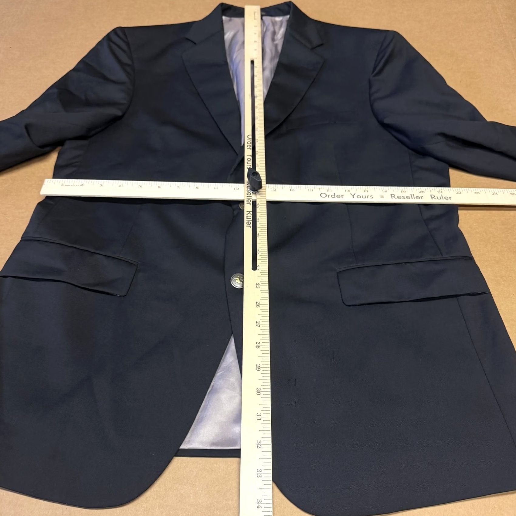 Hart Schaffner Marx Hart Schaffner Marx Blazer Mens 44R Blue 2 Button Sport Coat Made USA Dillard's Size 44R - 6 Thumbnail