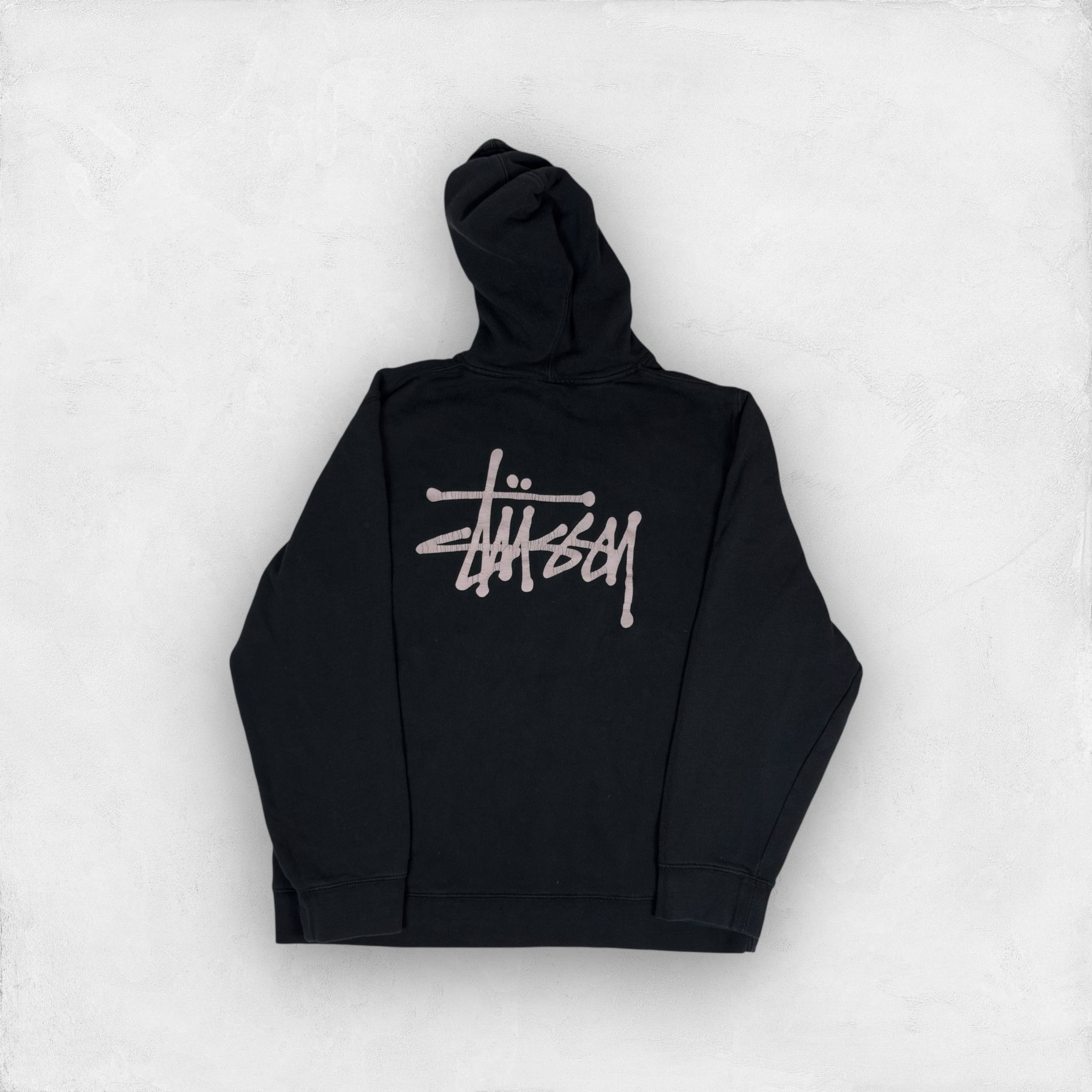 Stussy Stussy Men's Black Cotton Long Sleeve Pullover Hoodie Large Size US L / EU 52-54 / 3 - 1 Thumbnail