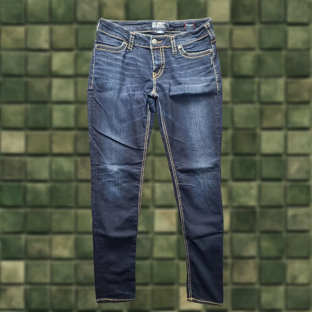 Silver Jeans Co. Silver Jeans Women 32x31 Suki Mid Rise Skinny Fit Distressed Super Stretch Denim Jeans Blue 5-Pocket Womens Size 24" / US 00 / IT 34 - 1 Thumbnail