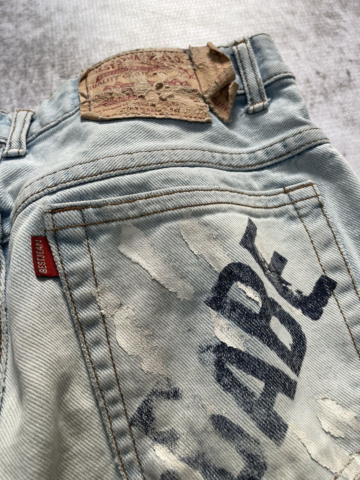 Hysteric Glamour × If Six Was Nine × Le Grande Bleu (L.G.B.) 2000s babeco poem acid wash japan denim pants y2k style Size US 29 - 7 Thumbnail
