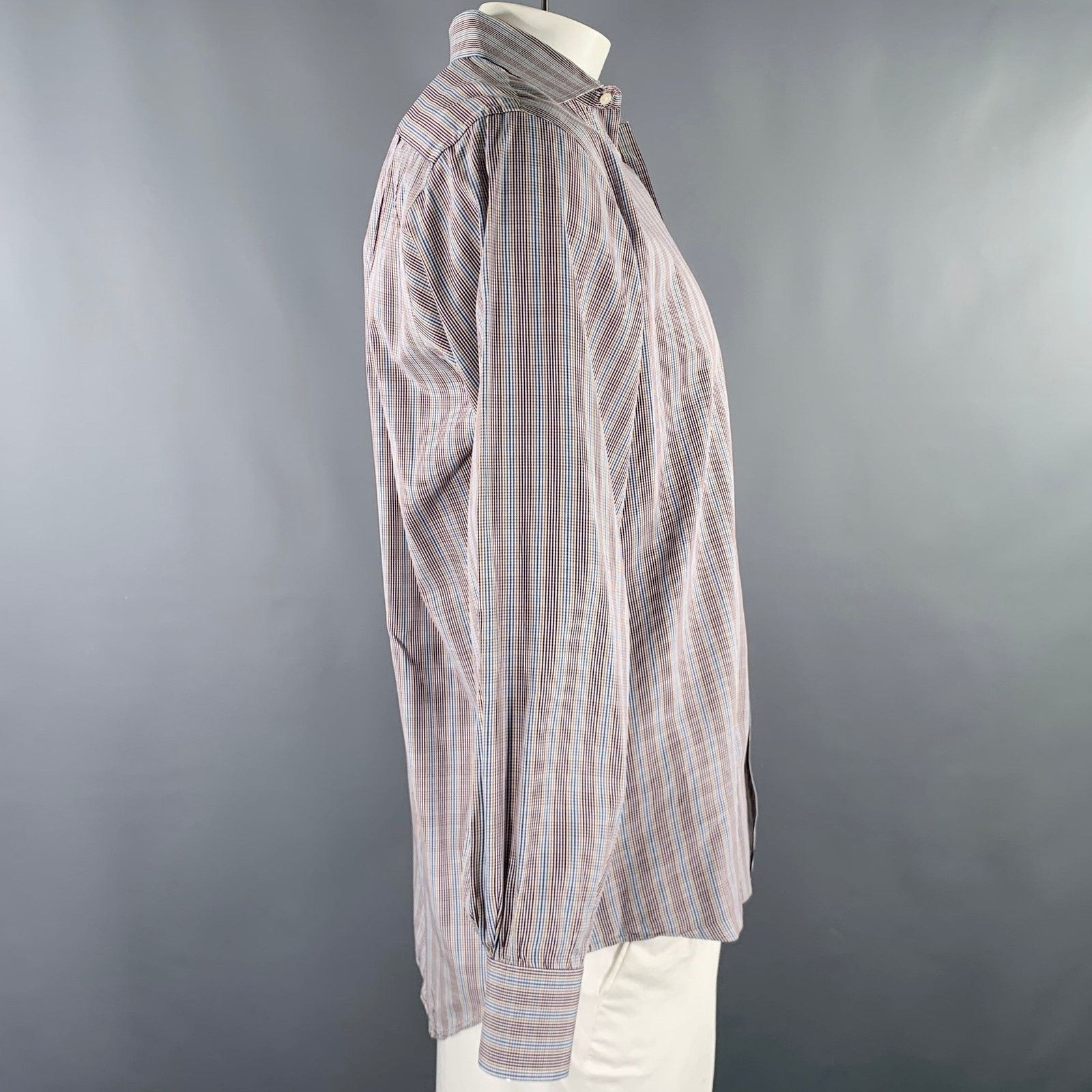 Size XL Multi Color Checkered Cotton Long Sleeve Shirt