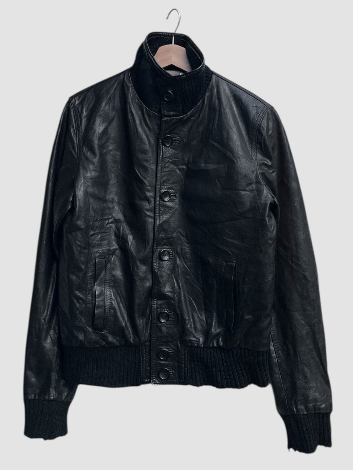 Dacute Dacute Ribbed Crop Leather Jacket Made in Italy Size US M / EU 48-50 / 2 - 2 Thumbnail
