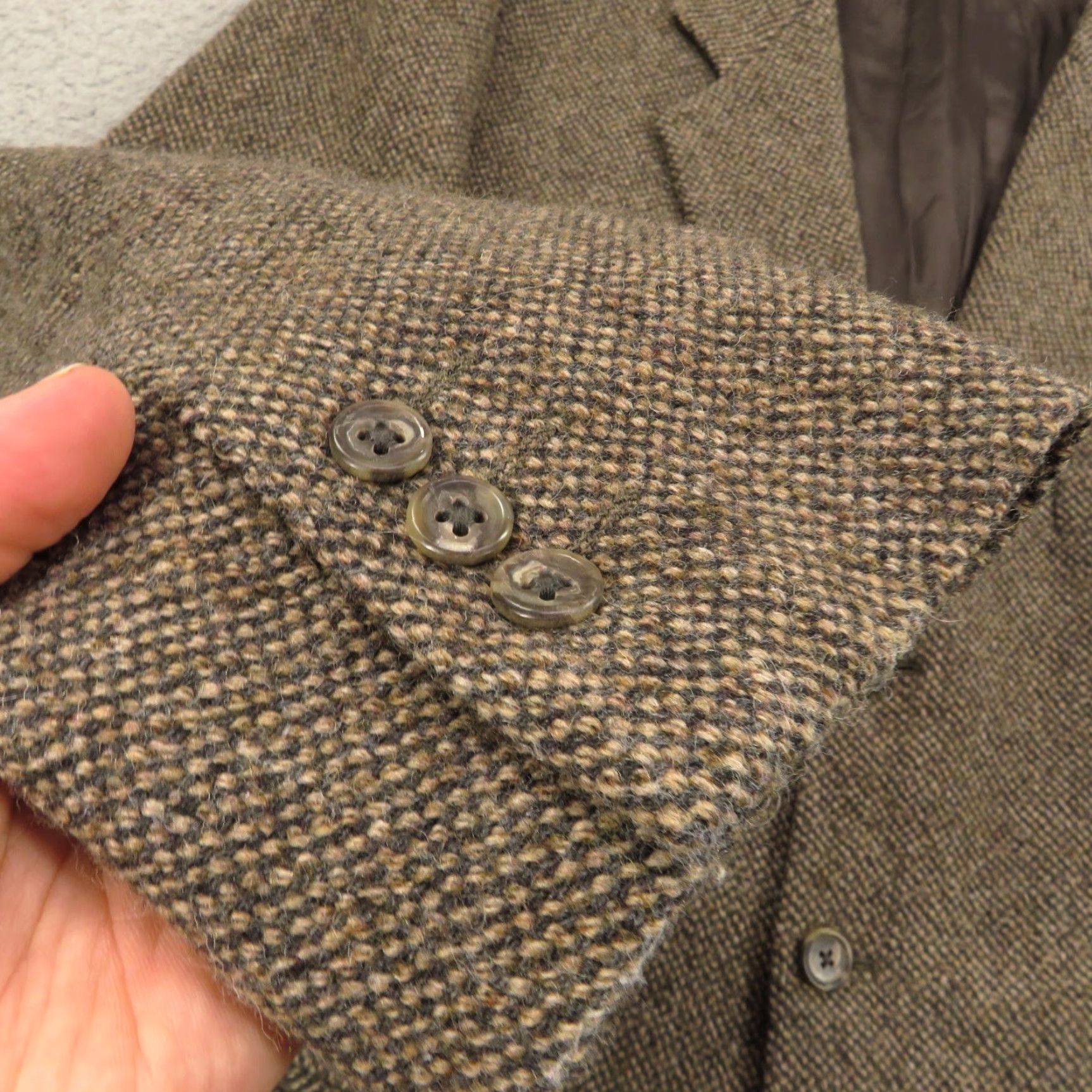 Banana Republic VINTAGE Banana Republic Blazer Jacket 44R Tweed Sport Coat Made in Italy Wool Nylon Men Regular Brown Size 44R - 2 Thumbnail