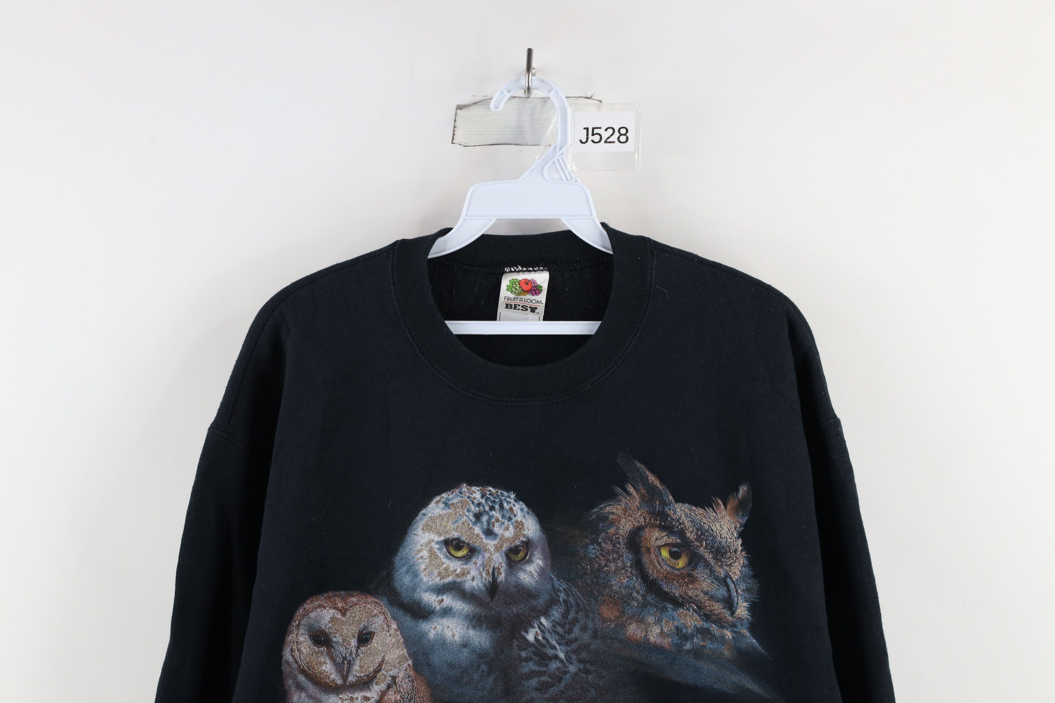 Vintage Vintage 90s Streetwear Owl Crewneck Sweatshirt Black Size US L / EU 52-54 / 3 - 2 Thumbnail