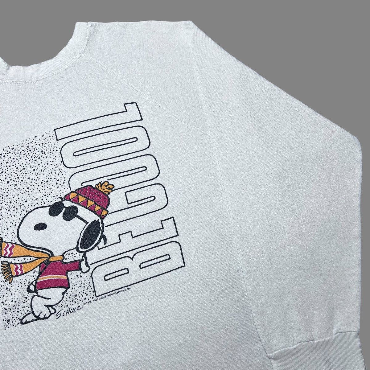 Peanuts × Vintage Vtg 80s Be Cool Snoopy Peanuts Winter Pullover Sweatshirt Size US L / EU 52-54 / 3 - 20 Thumbnail