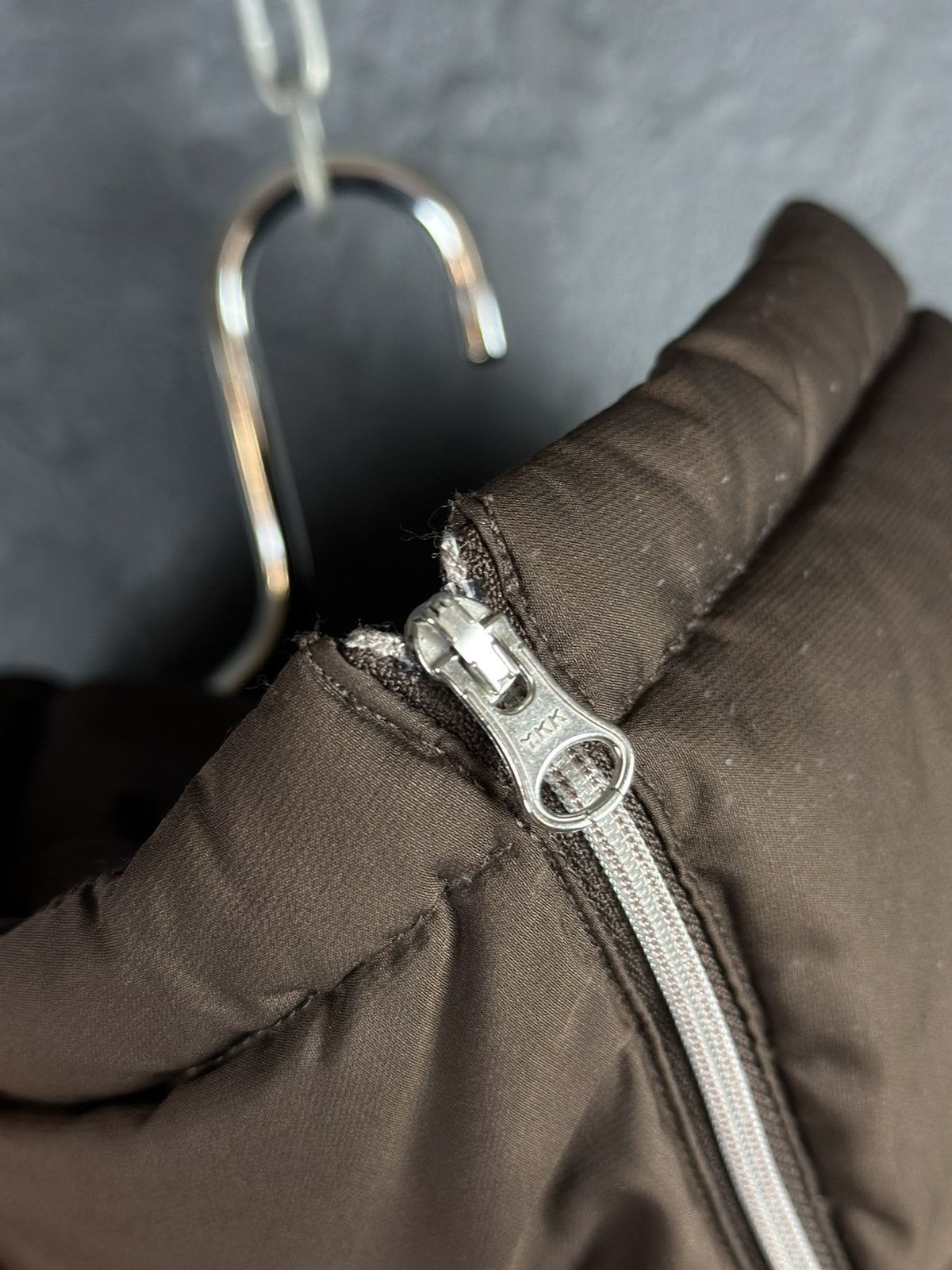 Nike × Vintage Vintage NIKE Brown Down Long Puffer Drill Jacket Swoosh Size US XS / EU 42 / 0 - 7 Thumbnail