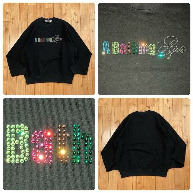 Bape BAPE LOGO RHINESTONE RELAXED FIT CREWNECK Sweat shirt APE Size US S / EU 44-46 / 1 - 1 Thumbnail