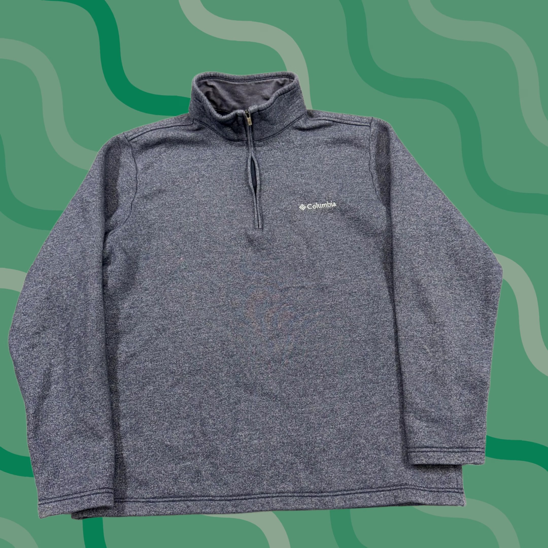 Vintage Columbia Sweatshirt Mens Large Gray Fleece 1/4 Zip Mock Neck Pullover Lined Size US L / EU 52-54 / 3 - 1 Thumbnail