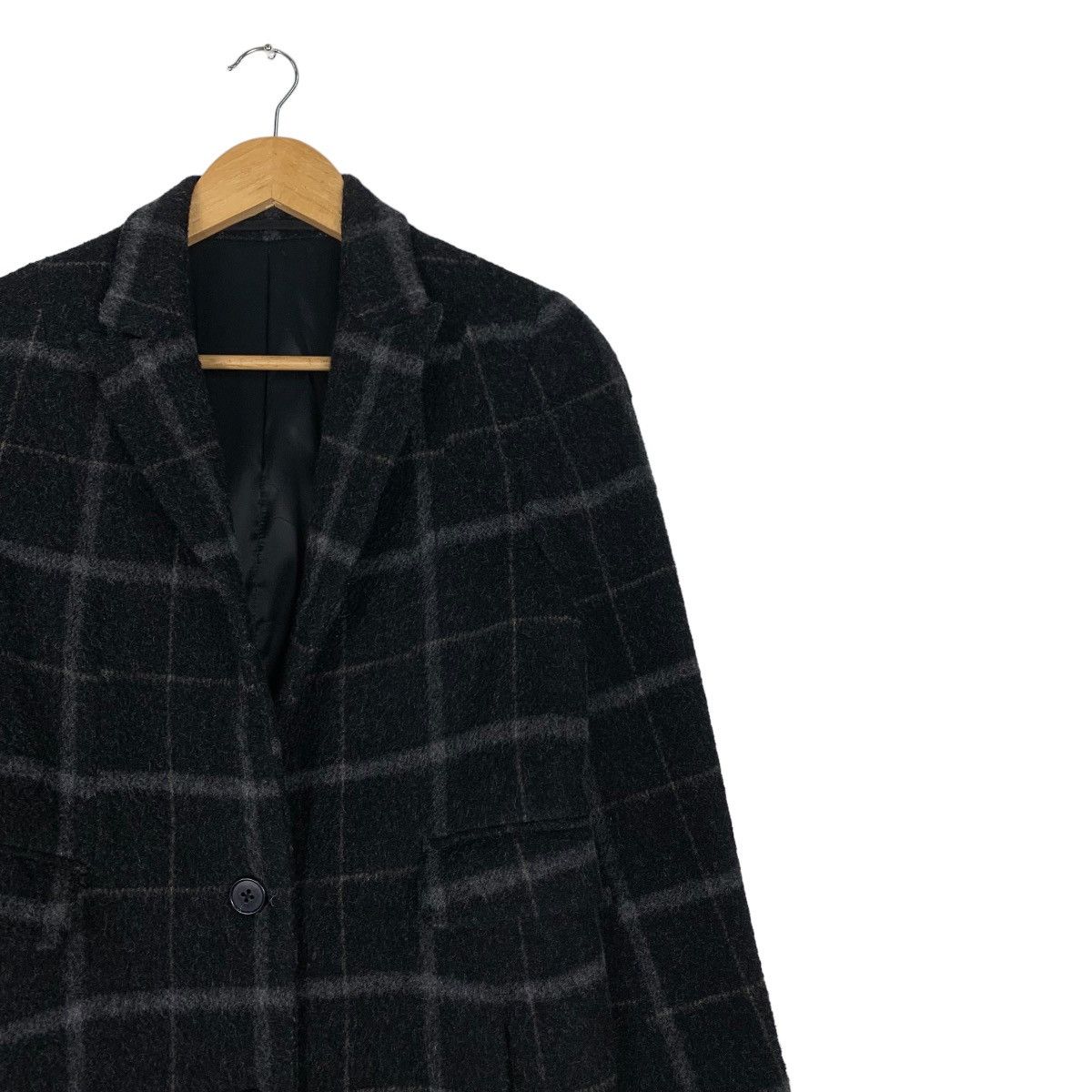 5351 POUR LES HOMMES 5351 Pour Les FEMMES Checked Wool Overcoat #1076-C49 Size S / US 4 / IT 40 - 5 Thumbnail