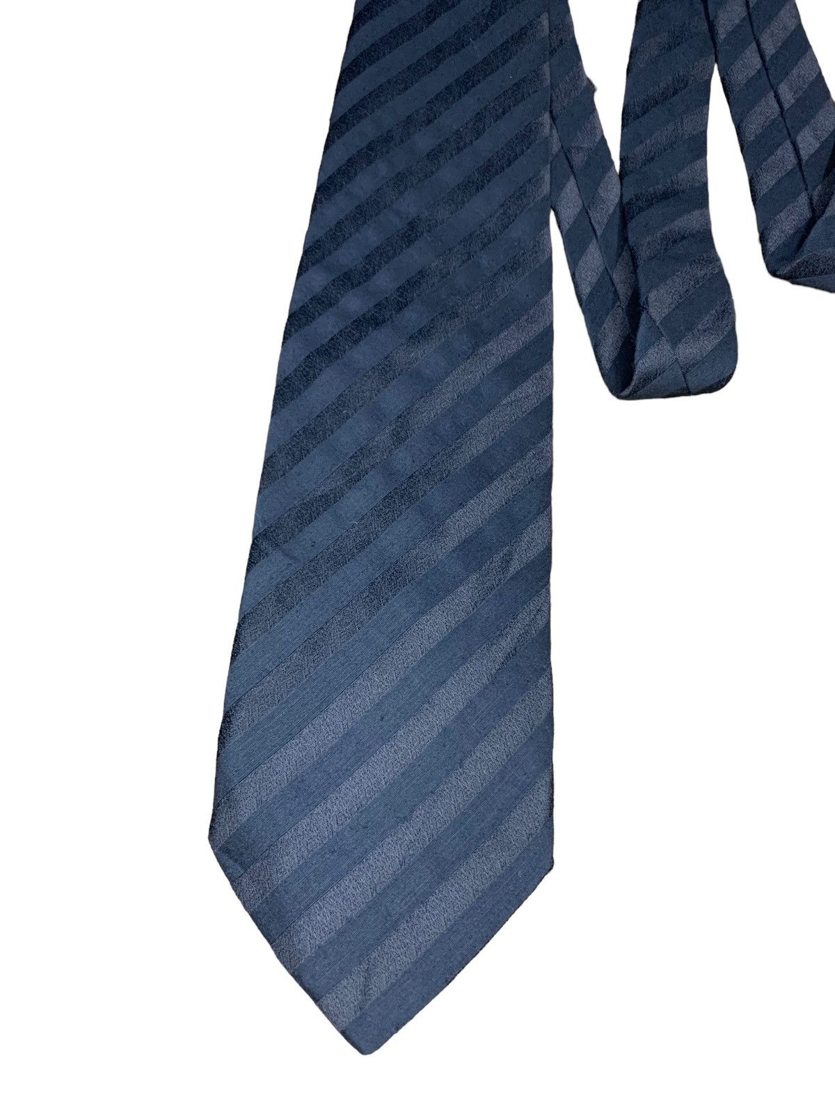 Armani Collezioni × Giorgio Armani Giorgio Armani diagonal stripe dark grey wool neck tie Size ONE SIZE - 3 Thumbnail