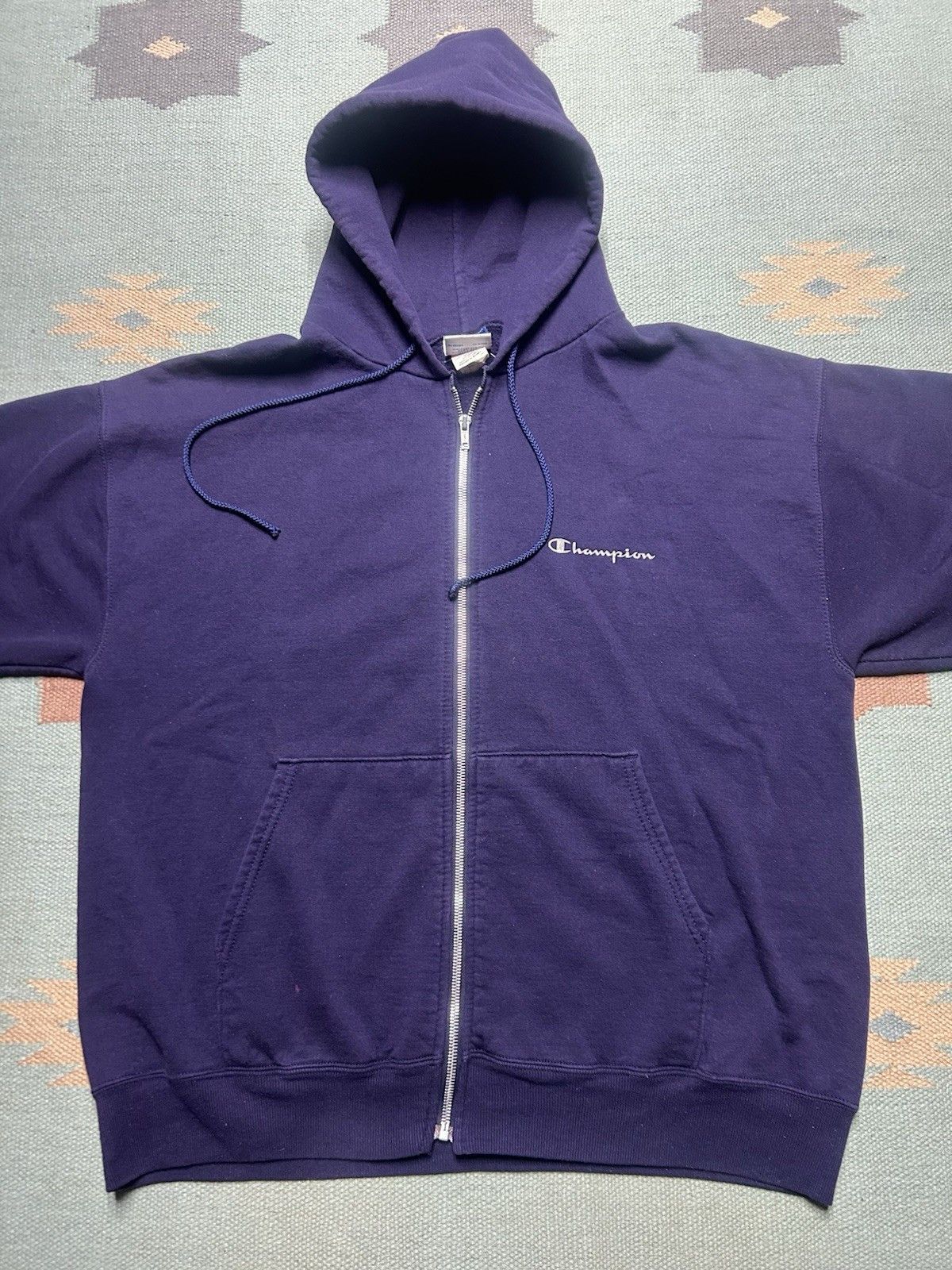 Vintage Vtg champion hoodie sweatshirt zip blank logo spell out larg Size US L / EU 52-54 / 3 - 2 Thumbnail