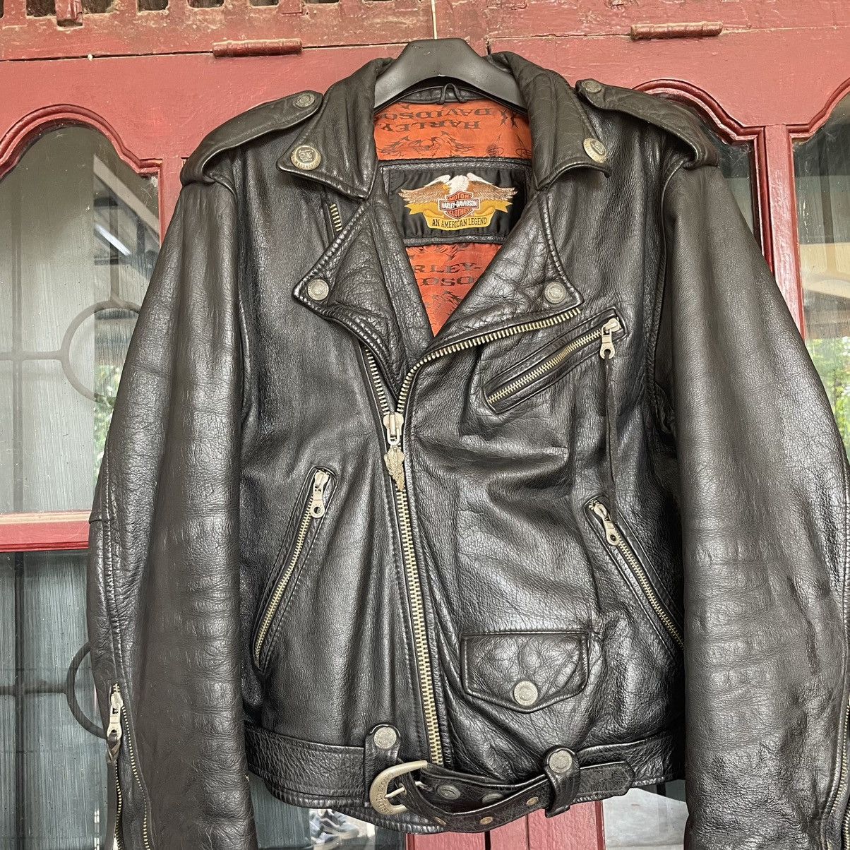 Harley Davidson Harley Davidson 00s - Classic Leather Biker Jacket Size US M / EU 48-50 / 2 - 2 Thumbnail