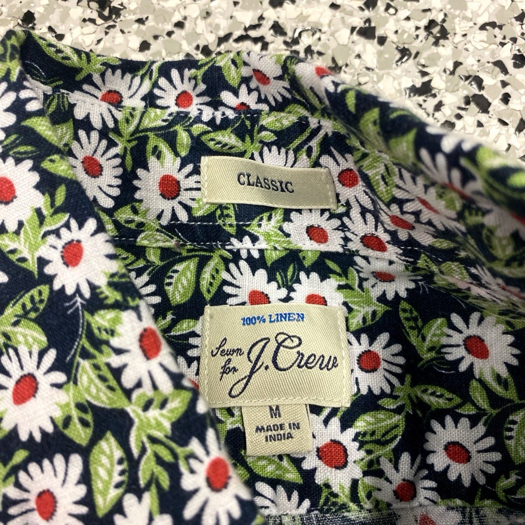 J.Crew J.CREW Flower Shirt Men M Classic Fit Short Sleeve Linen Tropical Print Multicolor Size US M / EU 48-50 / 2 - 4 Thumbnail