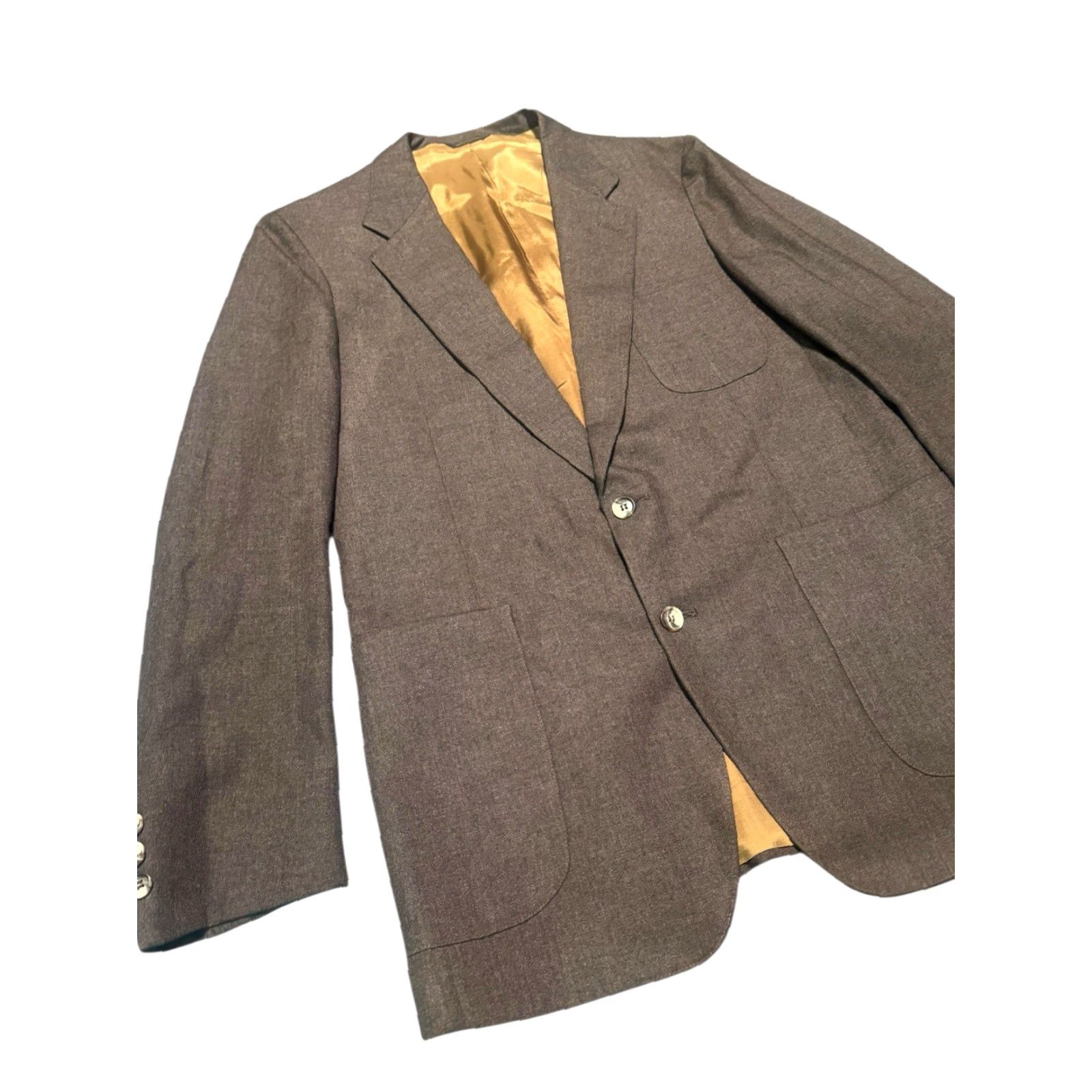 Levi's VINTAGE Levi's Blazer Mens 44R Brown Two-Button Sport Coat Jacket Preppy Size 44R - 6 Thumbnail