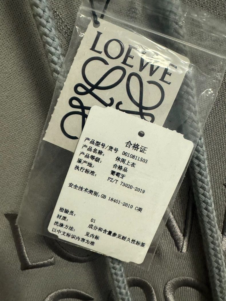 Loewe LOEWE Grey hooded embroidered sweater Size L / US 10 / IT 46 - 1 Thumbnail